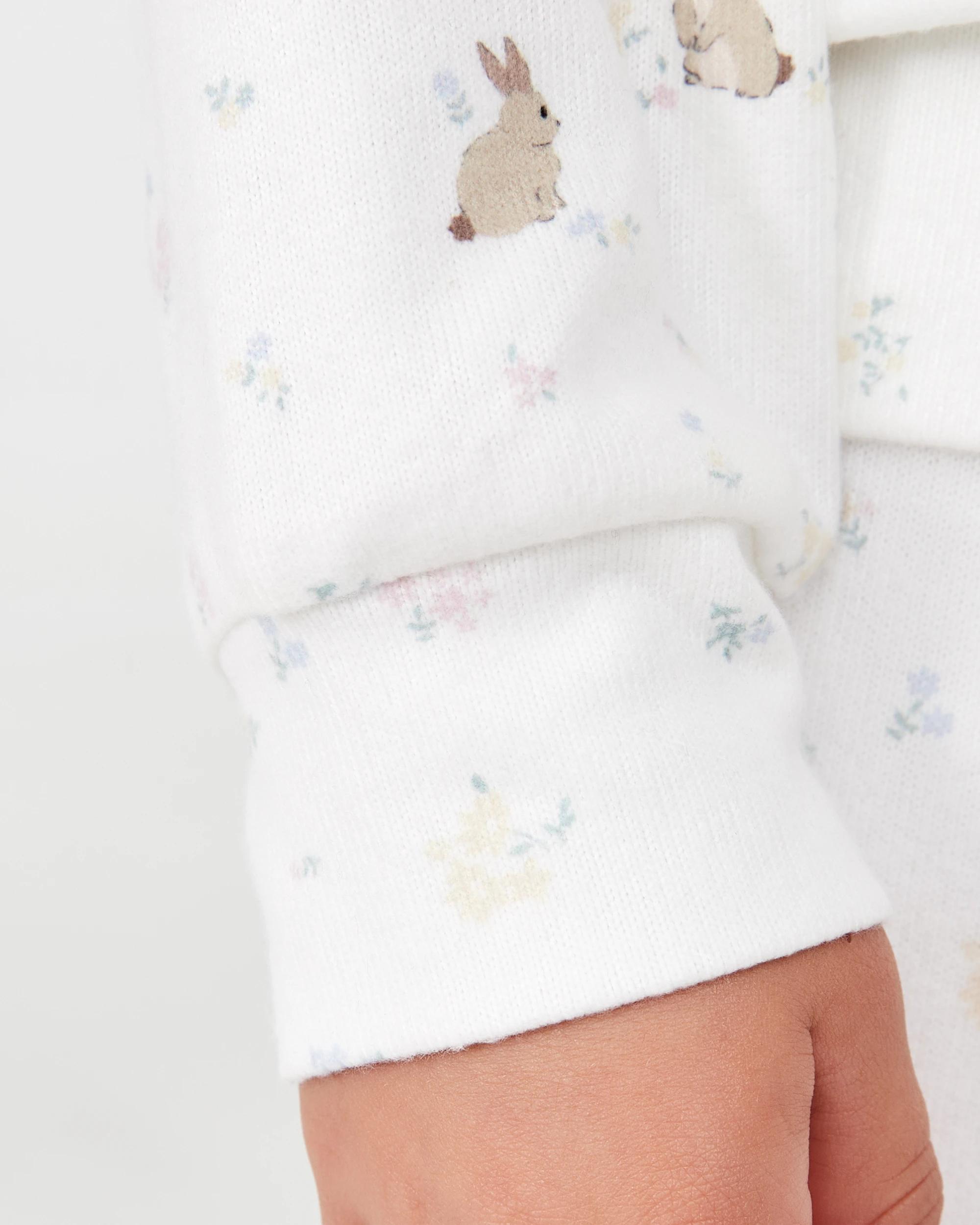 6 Hacci Pyjama Set Wht Bunny, 6 of 6