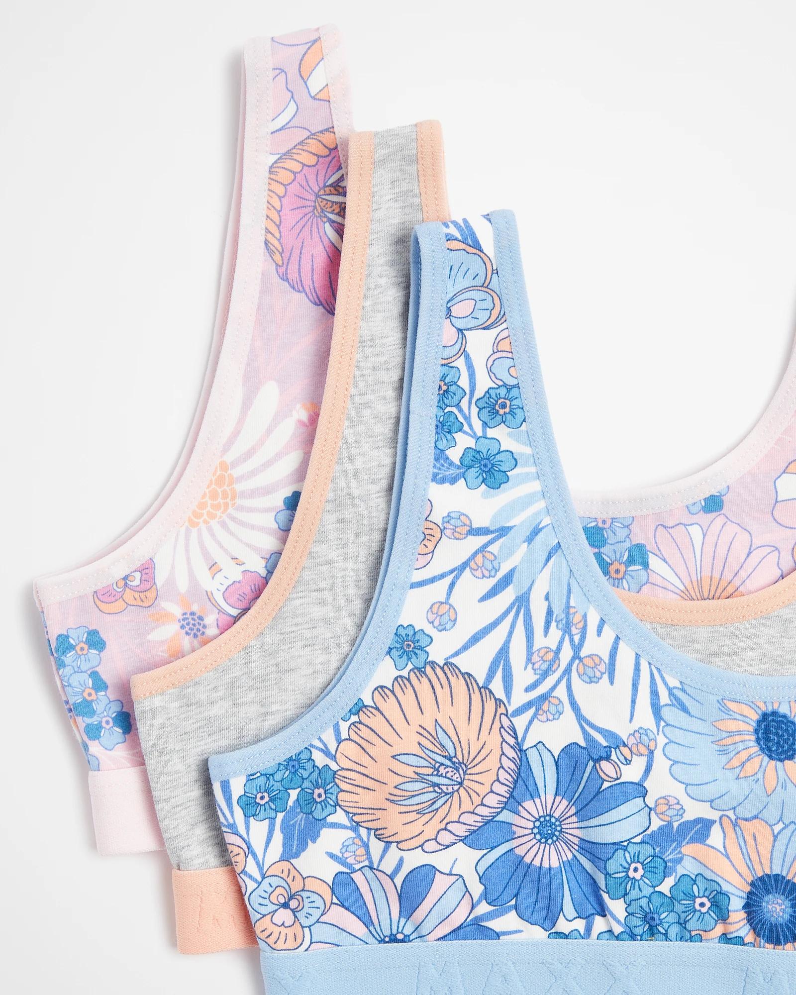 2 Girls Scoop Crop Tops 3 Pack - Maxx BLUE FLORAL, 2 of 2