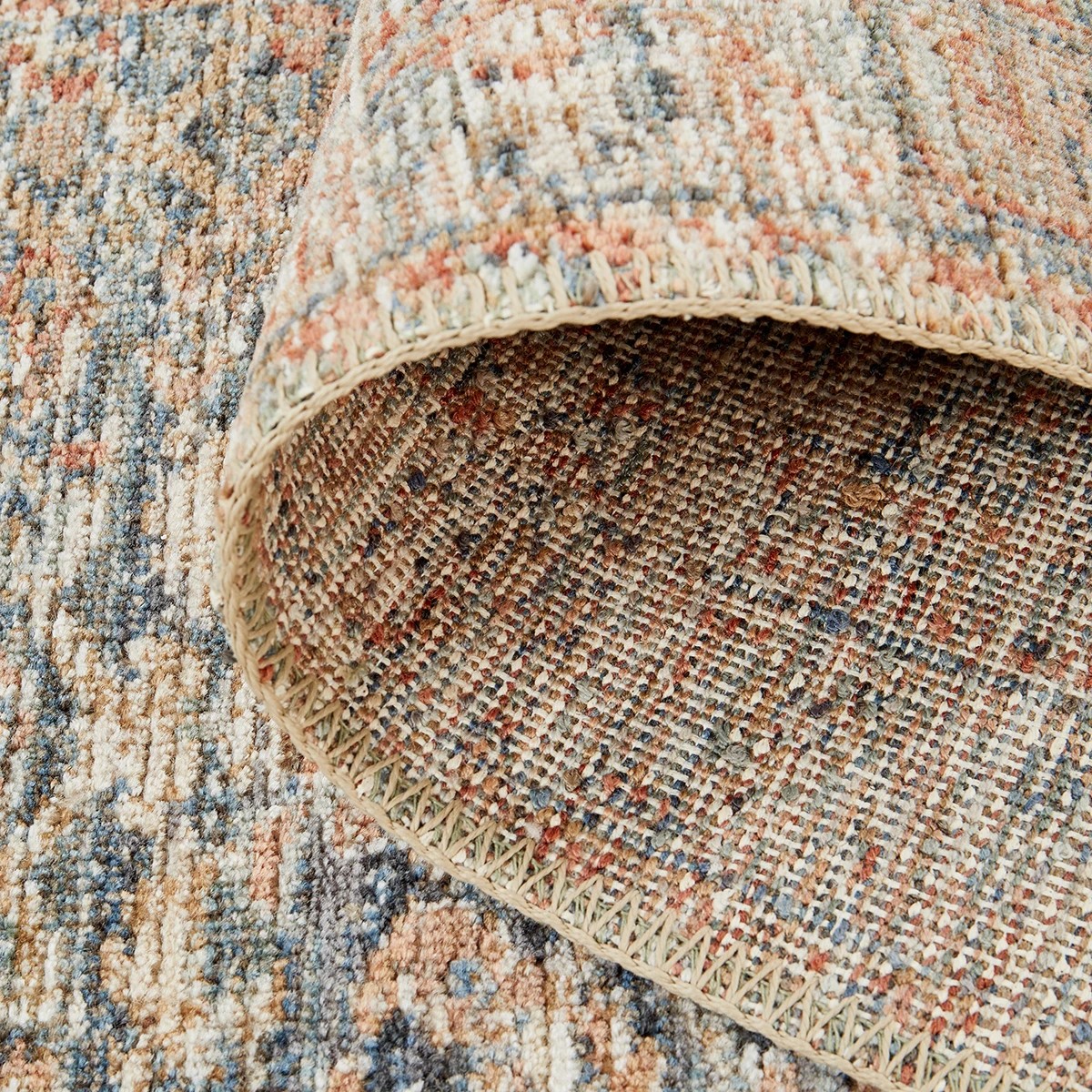 6 Common Ground Rugs Heirloom 12 285x80cm - Medium Runner Power Loomed Pet Friendly Rug - Blue, 6 of 7