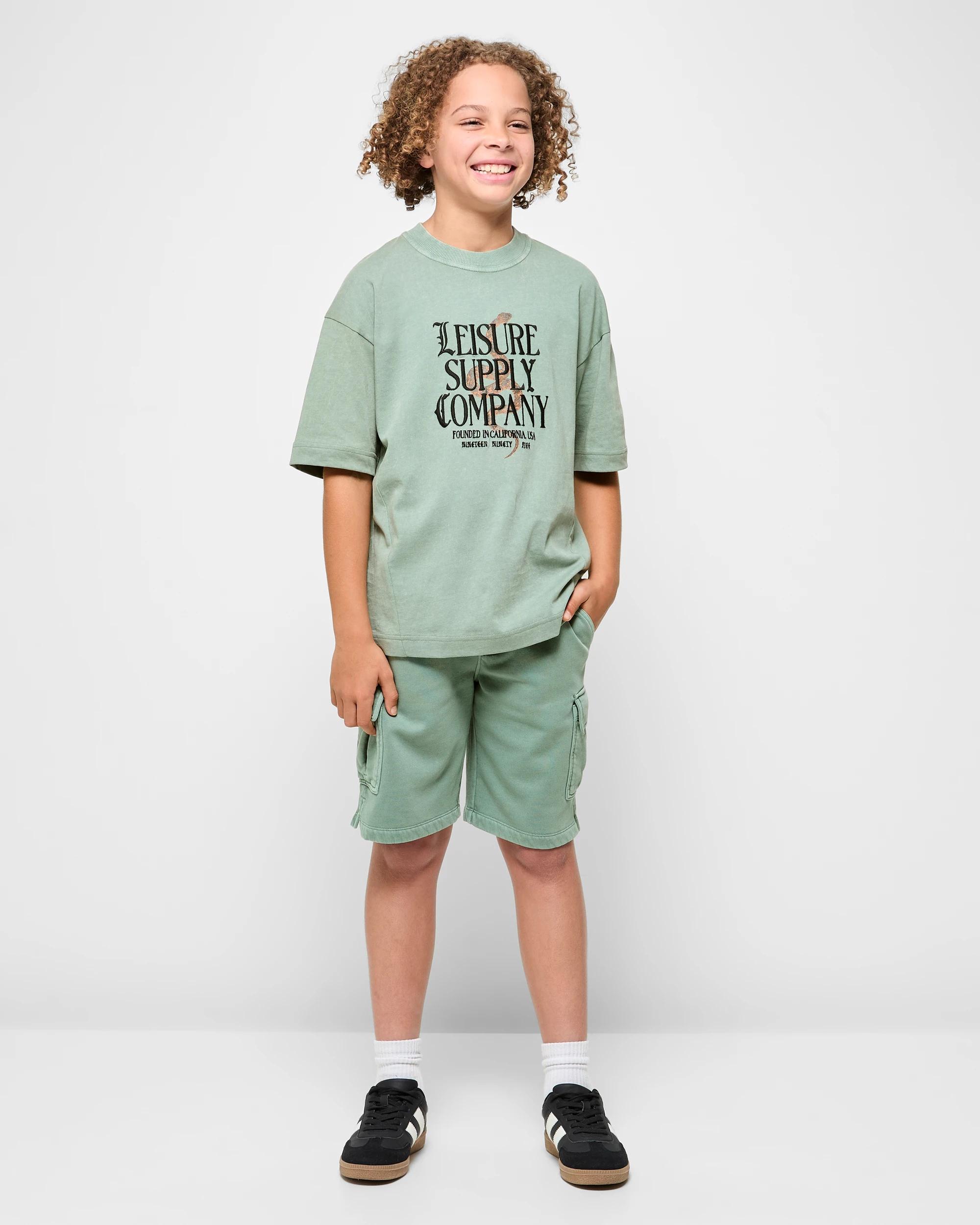 2 Target Australian Cotton Oversized Washed T-shirt GREEN, 2 of 5