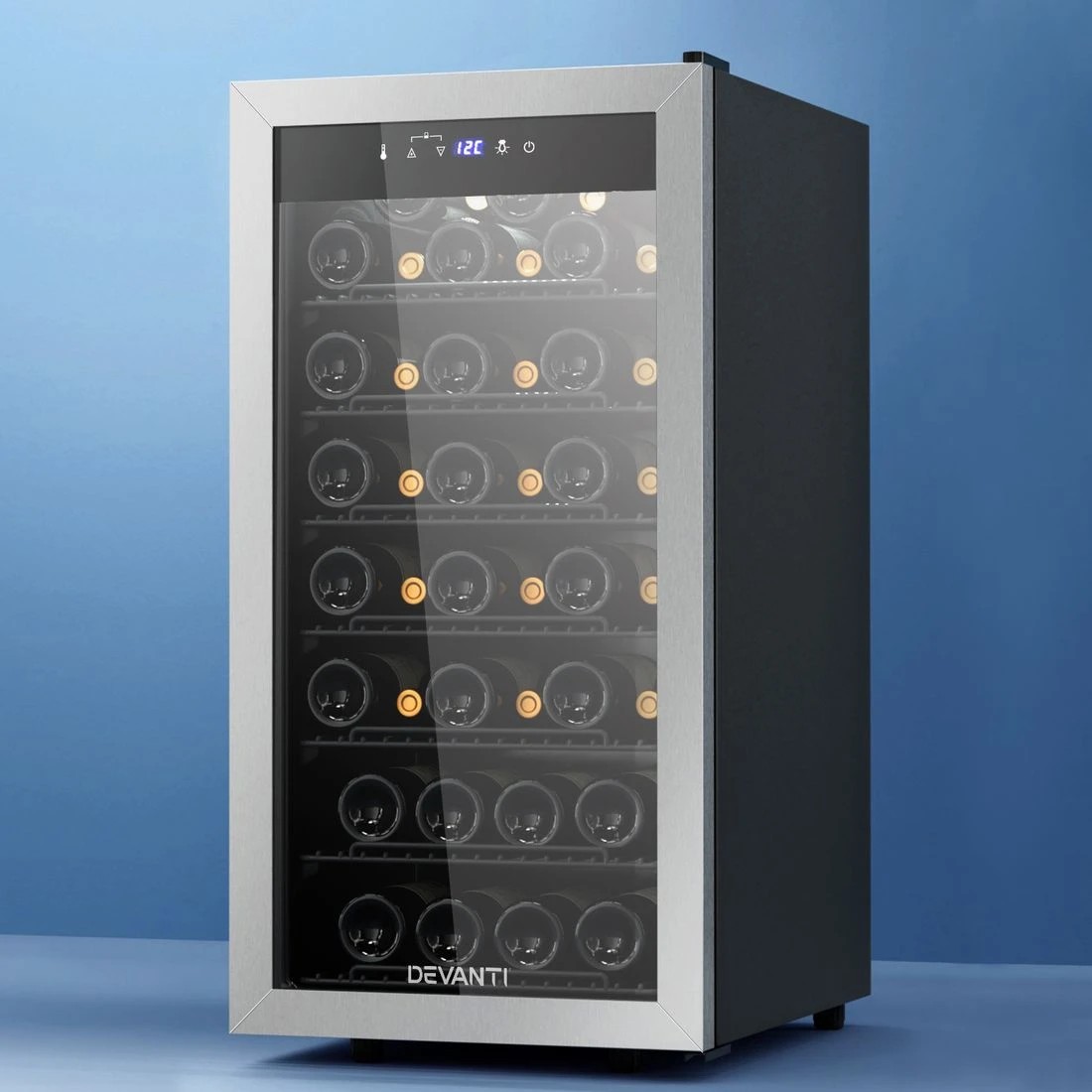 3 Devanti Wine Fridge Cooler 42 Bottles - Black, 3 of 7