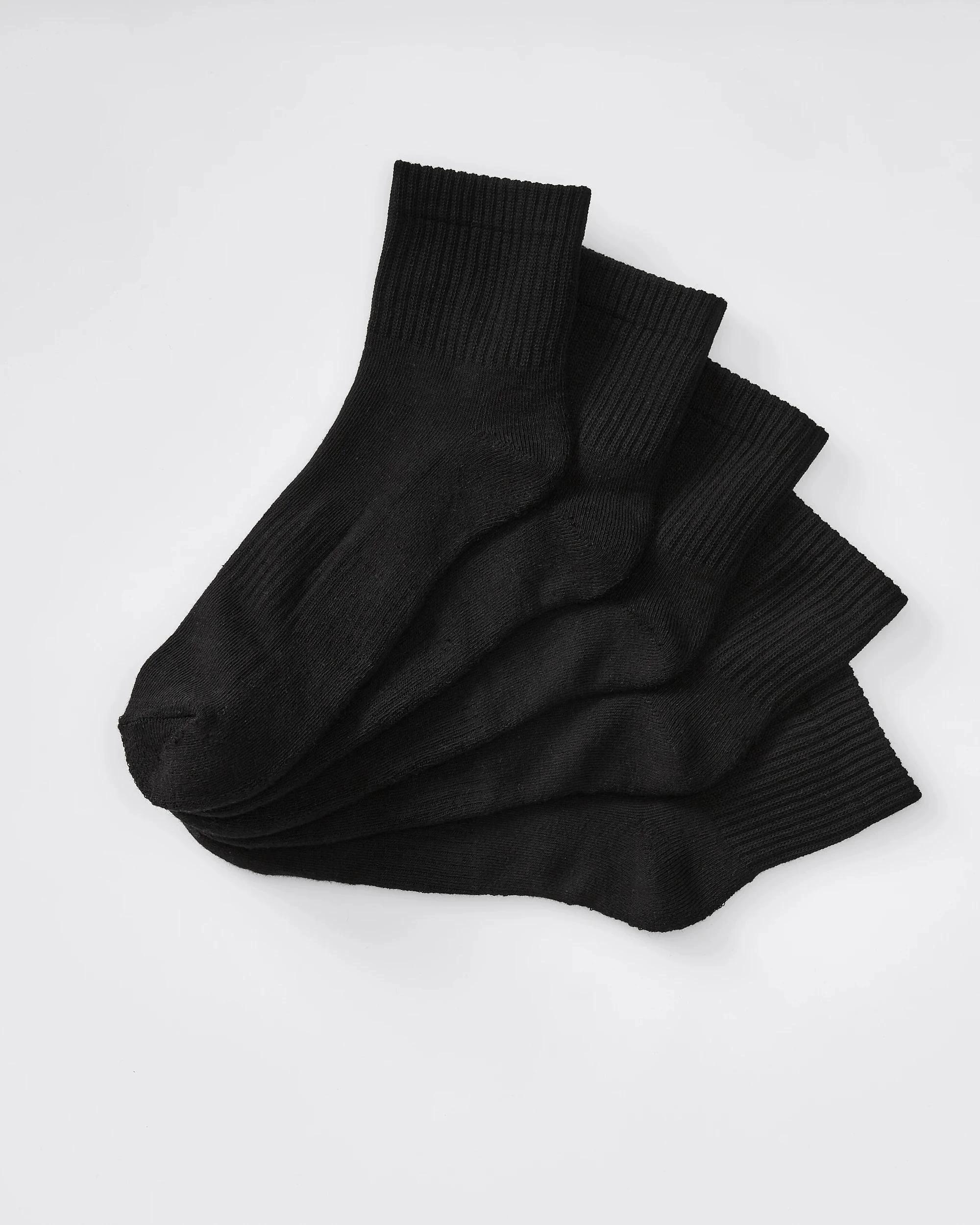 1 Maxx 5 Pack Quarter Crew Sport Socks BLACK, 1 of 1