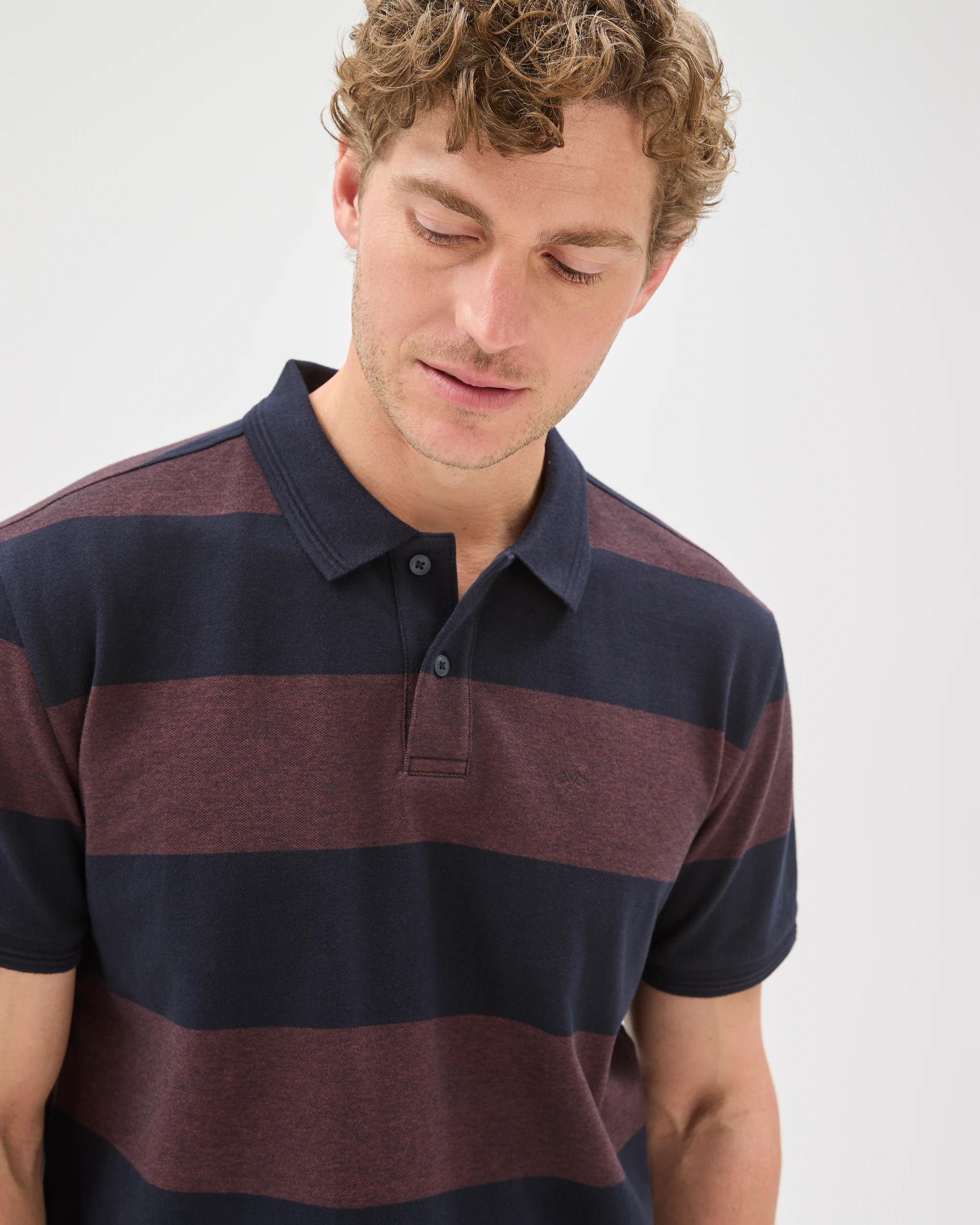 3 Target Australian Cotton Stripe Polo Top BROWN STONE, 3 of 9