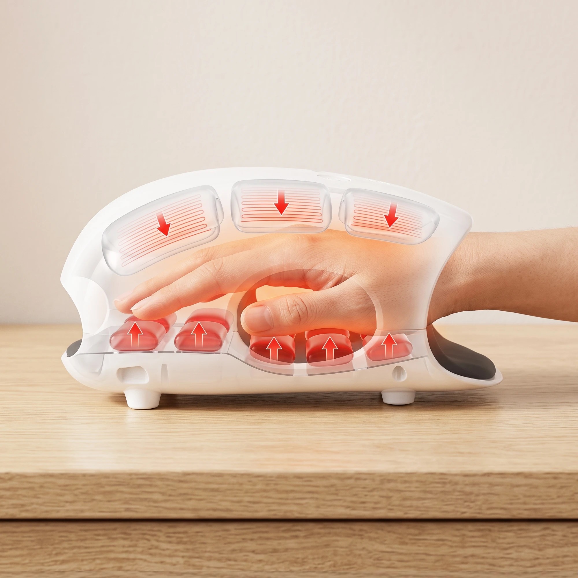 7 Livemor Hand Massager Cordless Hand Massager with Heat & Compression for Arthritis and Carpal Tunnel - White, 7 of 9