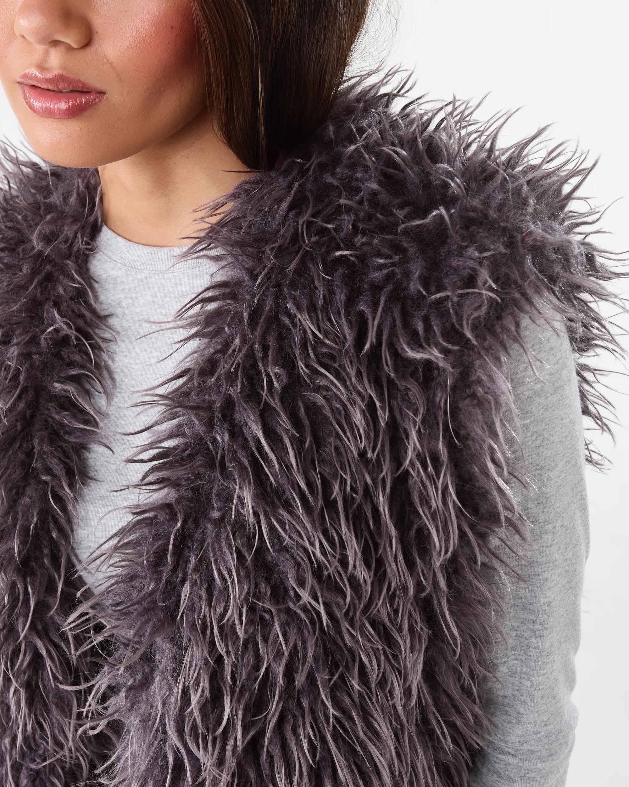 8 Faux Fur Vest Grey Fur, 8 of 10