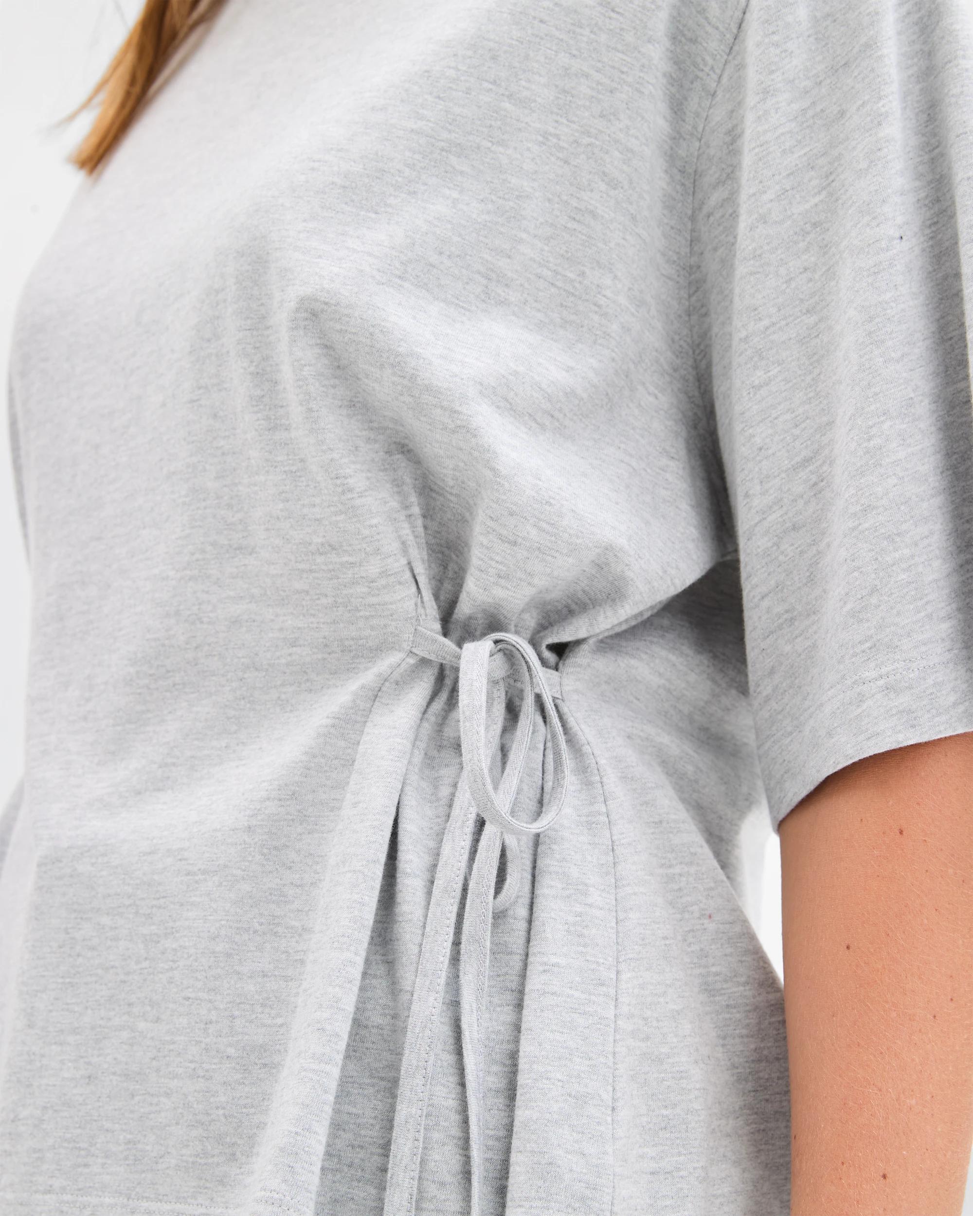 6 Target Woman Short Sleeve Tie Waist T-Shirt GREY MARLE, 6 of 6