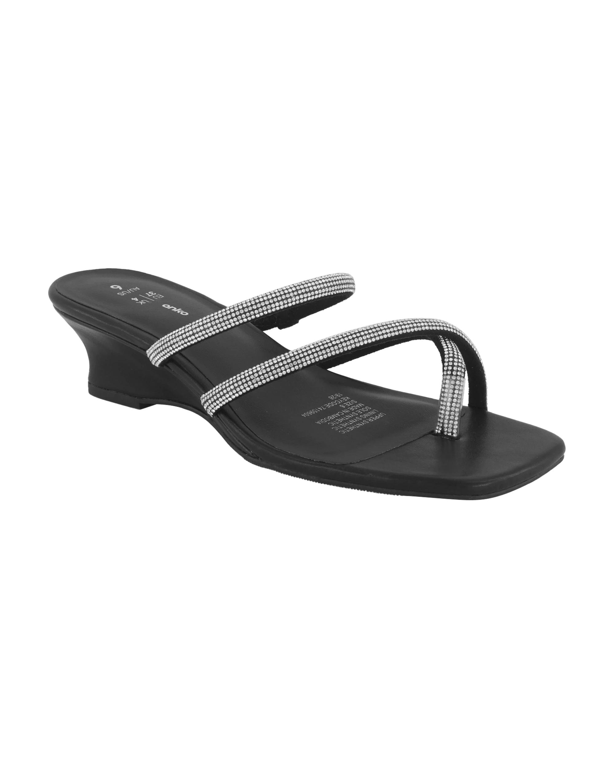 2 Dress Strappy Wedges Black, 2 of 5