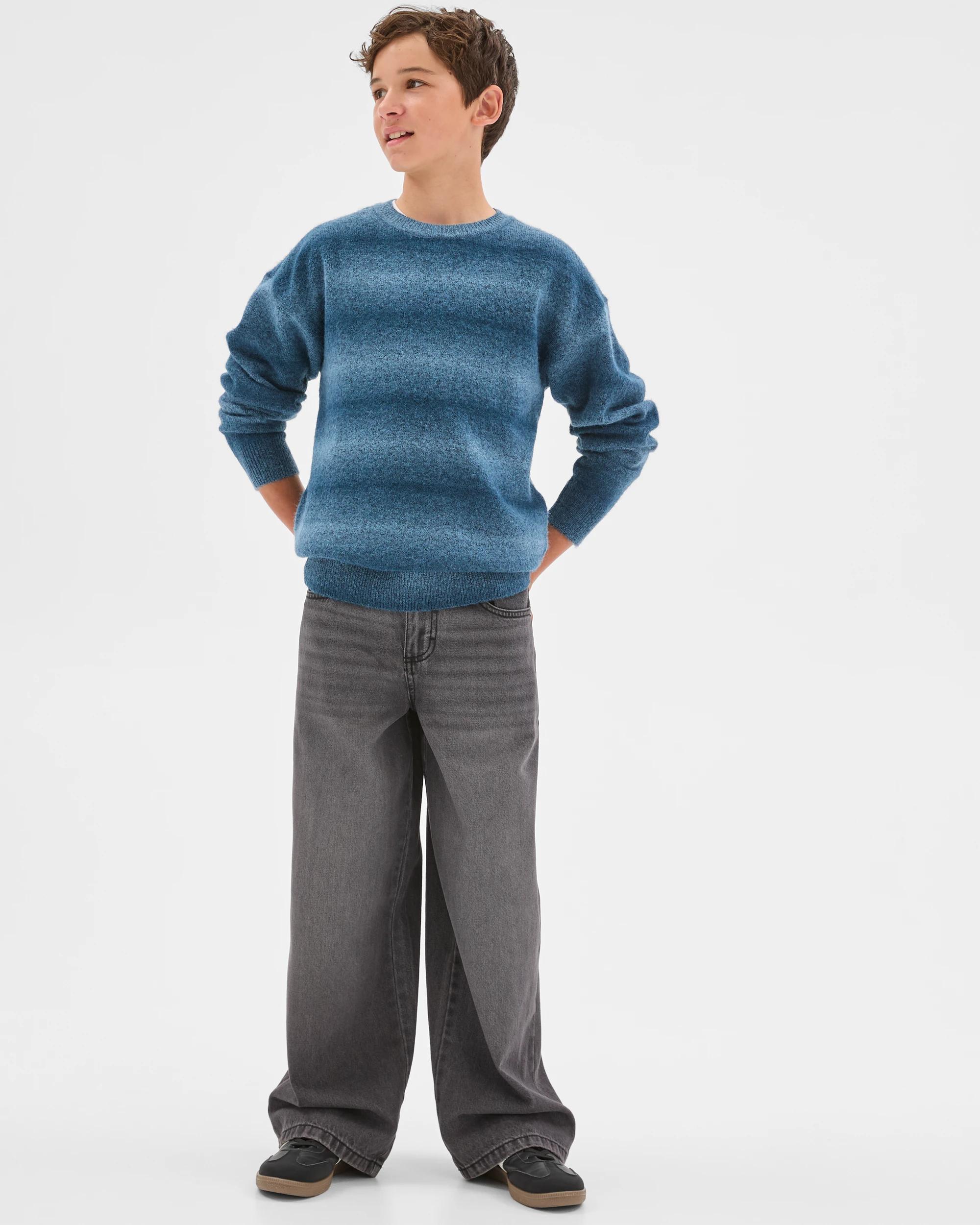 2 Target Kids Crew Neck Knit Jumper BLUE OMBRE, 2 of 6