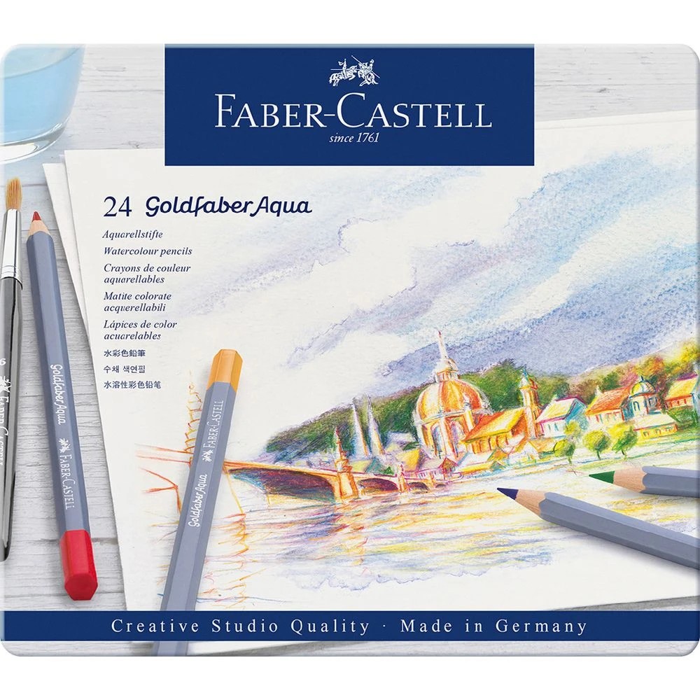 1 Faber-Castell Goldfaber Aqua Watercolour Pencils 24 Pack, 1 of 3