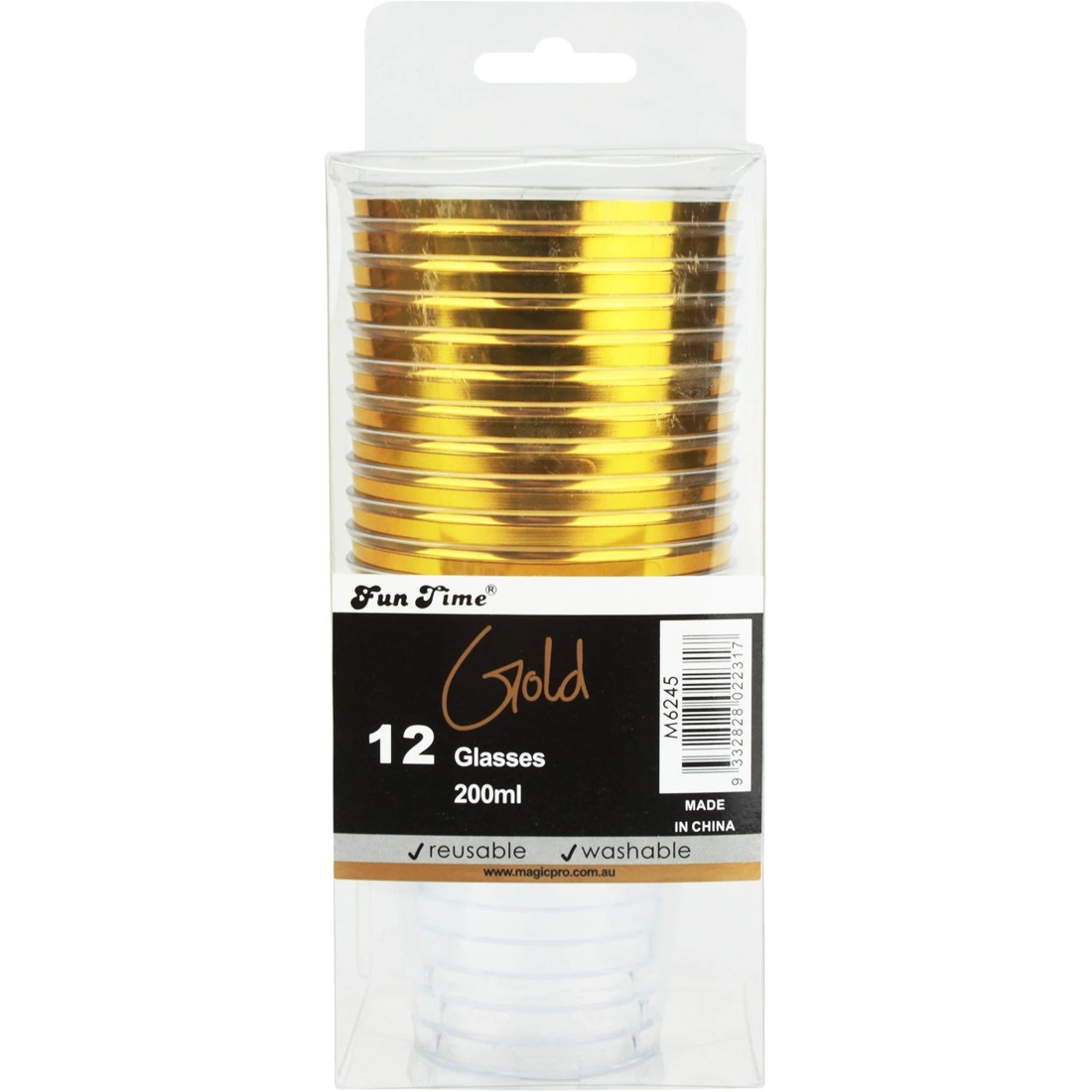 3 Fun Time Gold Trim Plastic Tumbler Cups (Pack of 12), 3 of 3