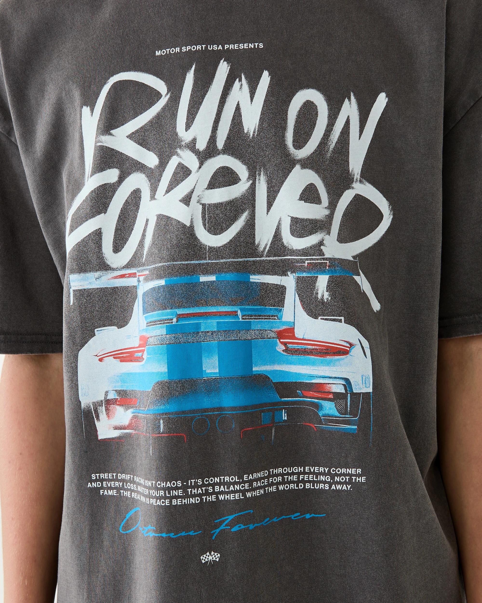 4 Short Sleeve Oversized Washed Printed T-shirt Gry Car, 4 of 7
