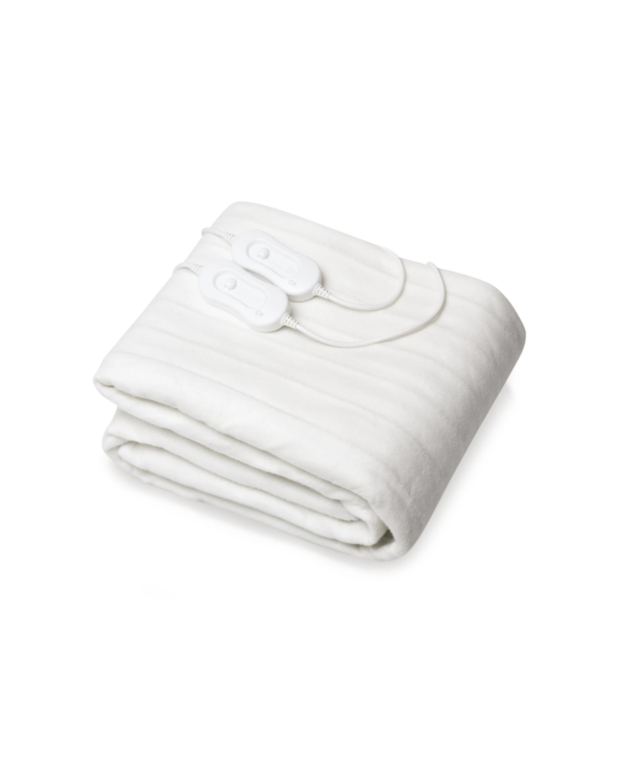 1 Sheffield Electric Blanket Dual Controllers 3 Heat Settings Queen Polyester - Queen Bed - White, 1 of 4