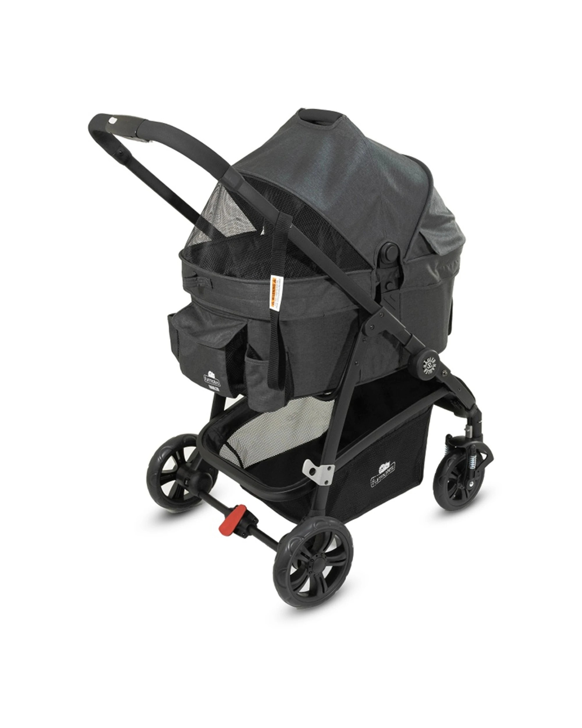 7 Furmates Hauler Pet Stroller Pram With Removable Carrier Mesh And Foldable 25kg - Grey, 7 of 8