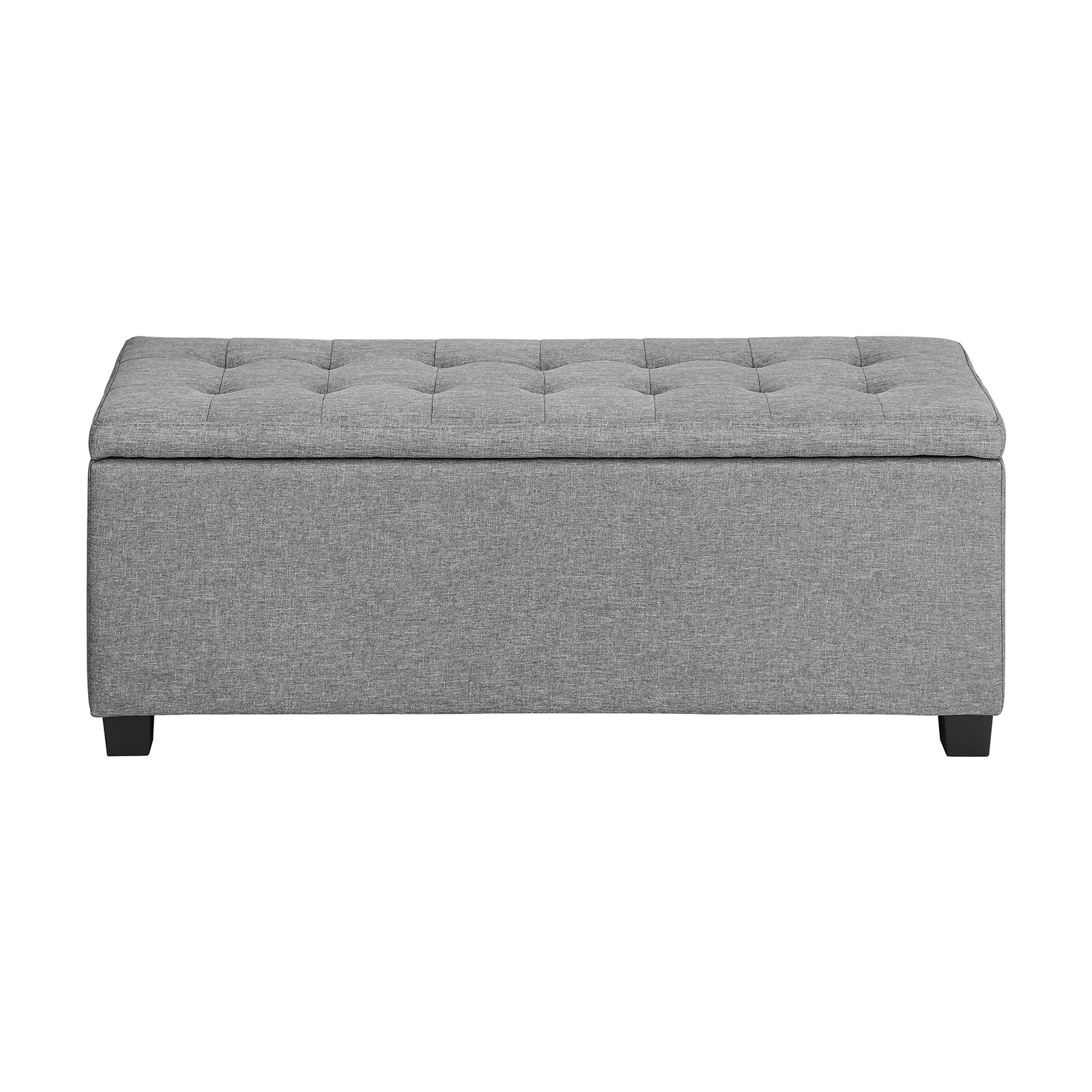 4 Oikiture Storage Ottoman Blanket Box Faux Linen Chest Toy Foot Stool Large
 - Grey, 4 of 10