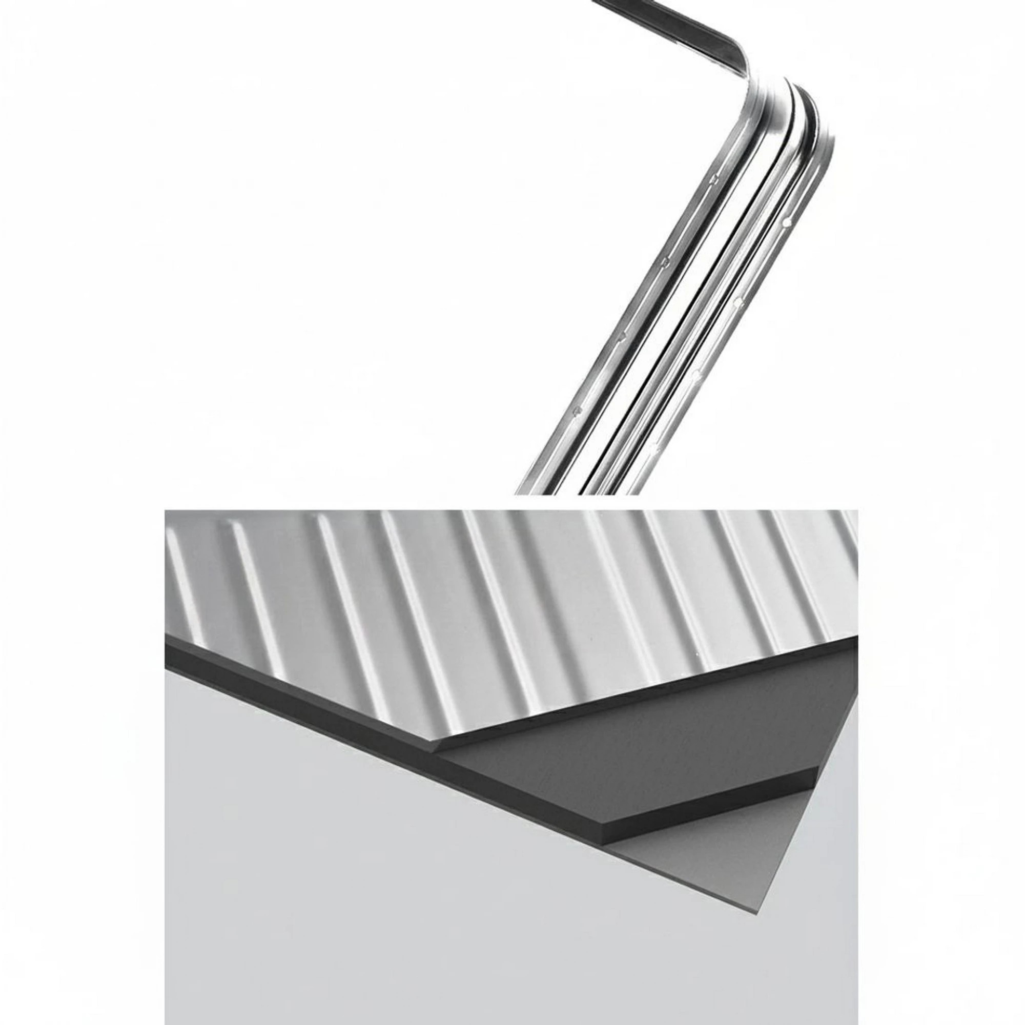 4 Wanderlite Luggage Trolley Travel Suitcase Set TSA Carry On - Silver, 4 of 8