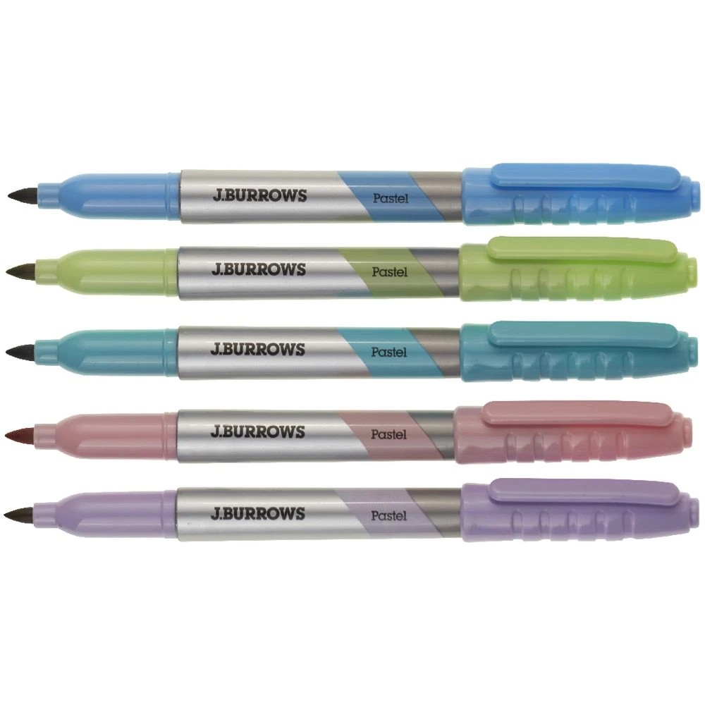 3 J.Burrows Permanent Markers 1mm Bullet Pastels 5 Pack, 3 of 3