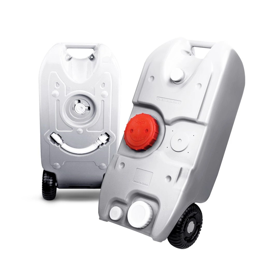 1 Weisshorn 40L Portable Wheel Water Tank Camping Caravan Storage - Grey, 1 of 8