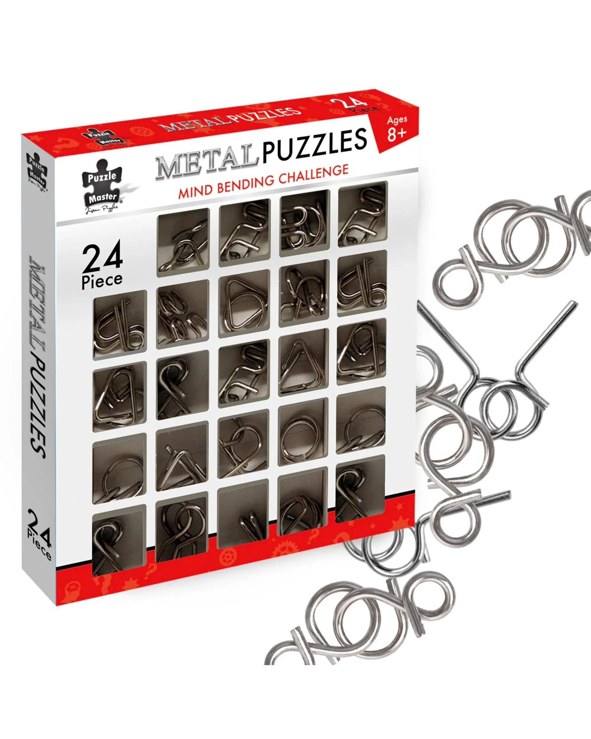 2 Puzzle Master 24 Piece Metal Puzzles Mind Bending Challenge, 2 of 2