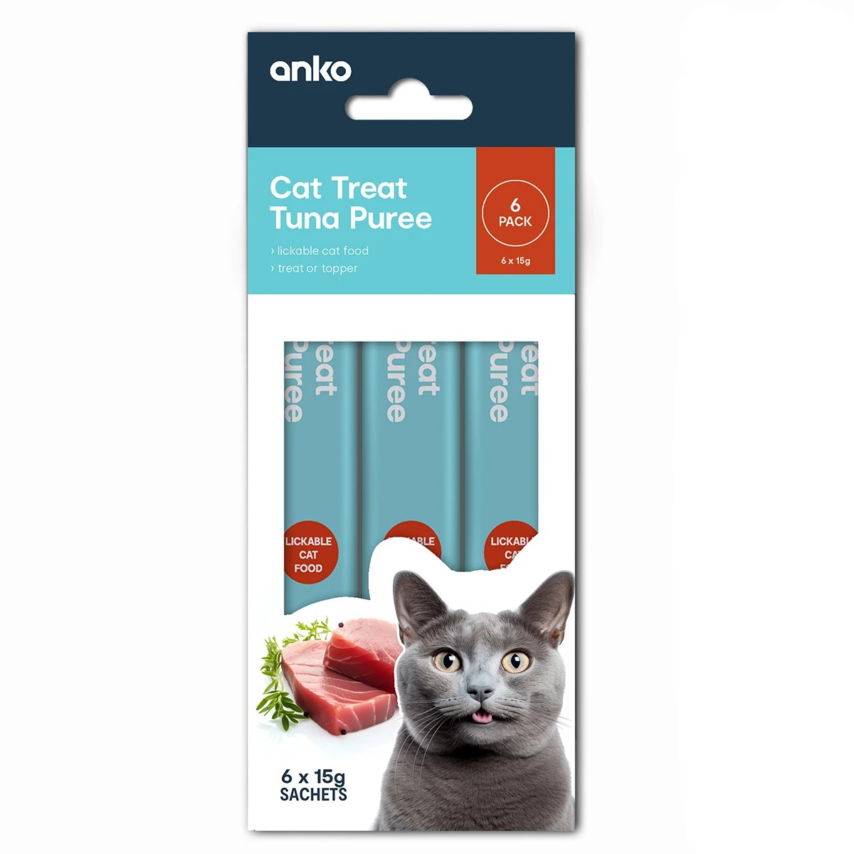 1 6 Pack Cat Treat Tuna Puree Sachets, 1 of 2