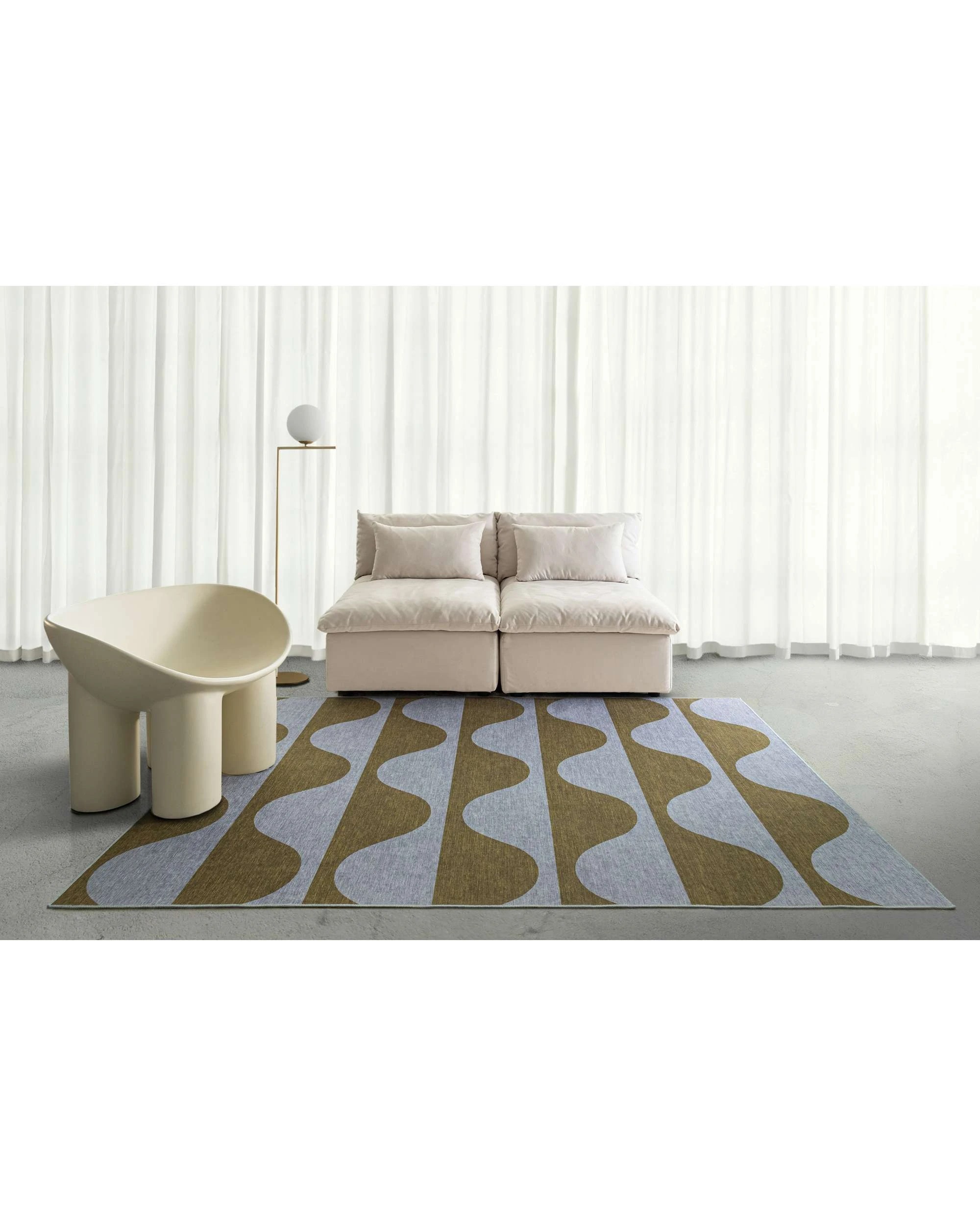 2 Loopsie Wynwood Wave Stripe Indoor Outdoor Washable Rug-400cm x 300cm - Blue, 2 of 8