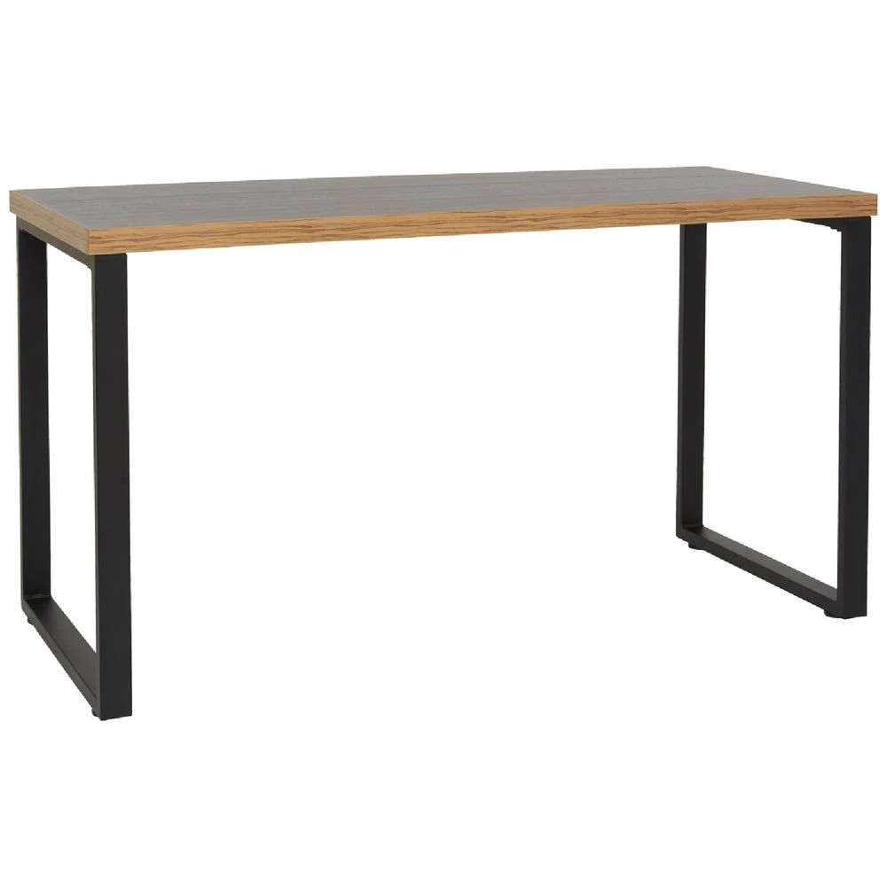 1 Otto Contour Home Office Study Woodgrain Desk 1400mm Black Desks, Tables and Workstations, 1 of 9