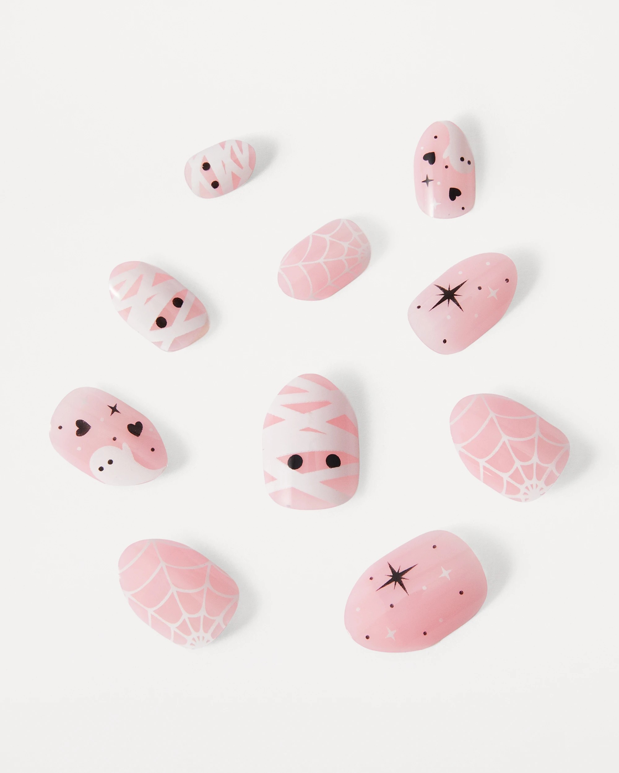 2 OXX Beauty Kids Halloween 24 Pack Pre-Glued Stick-On Nails - Pink and Ghost, 2 of 4