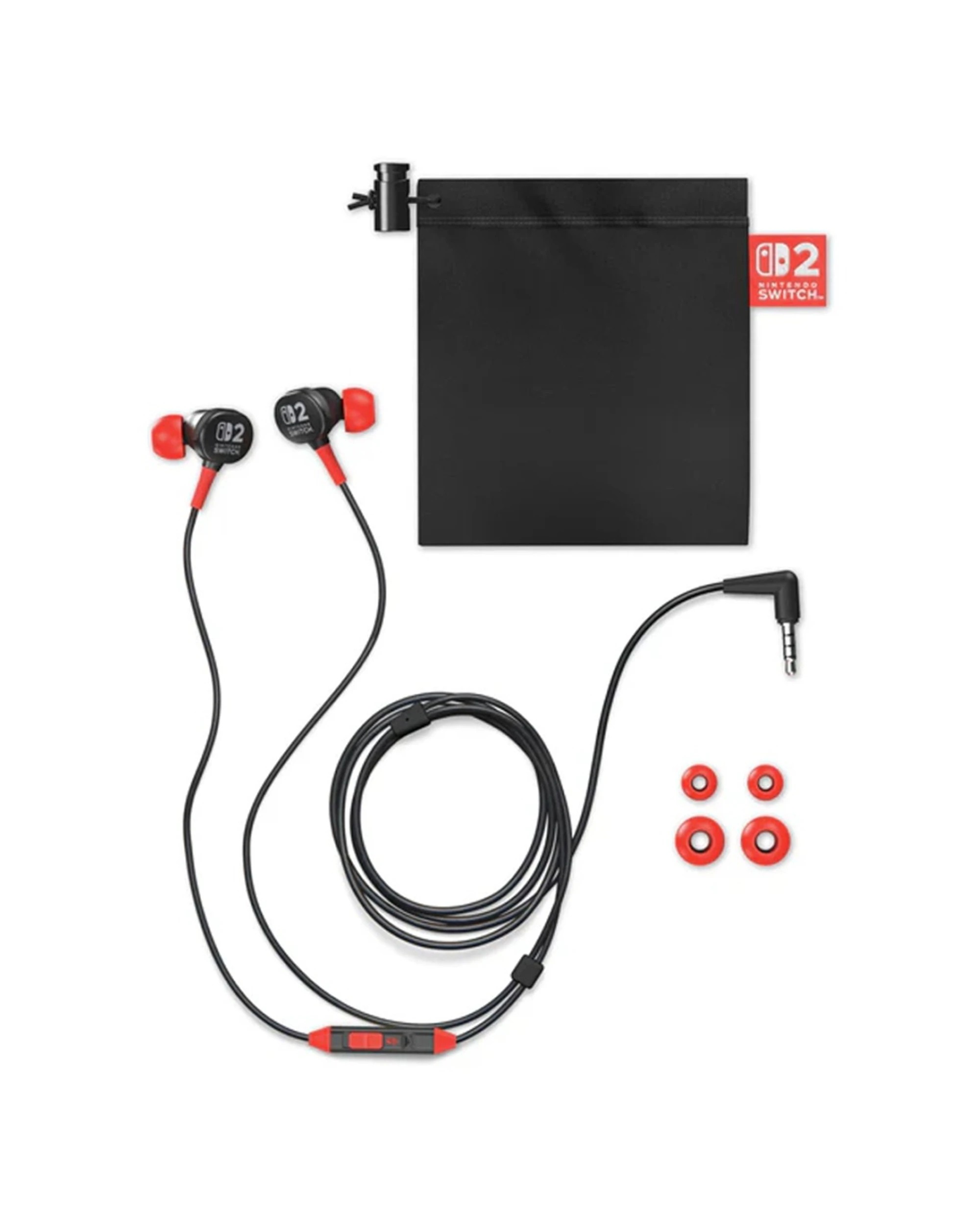 1 PowerA Nintendo Switch 2 Wired Earbuds With Mic & Drawstring Bag 3.5mm - Black, 1 of 7