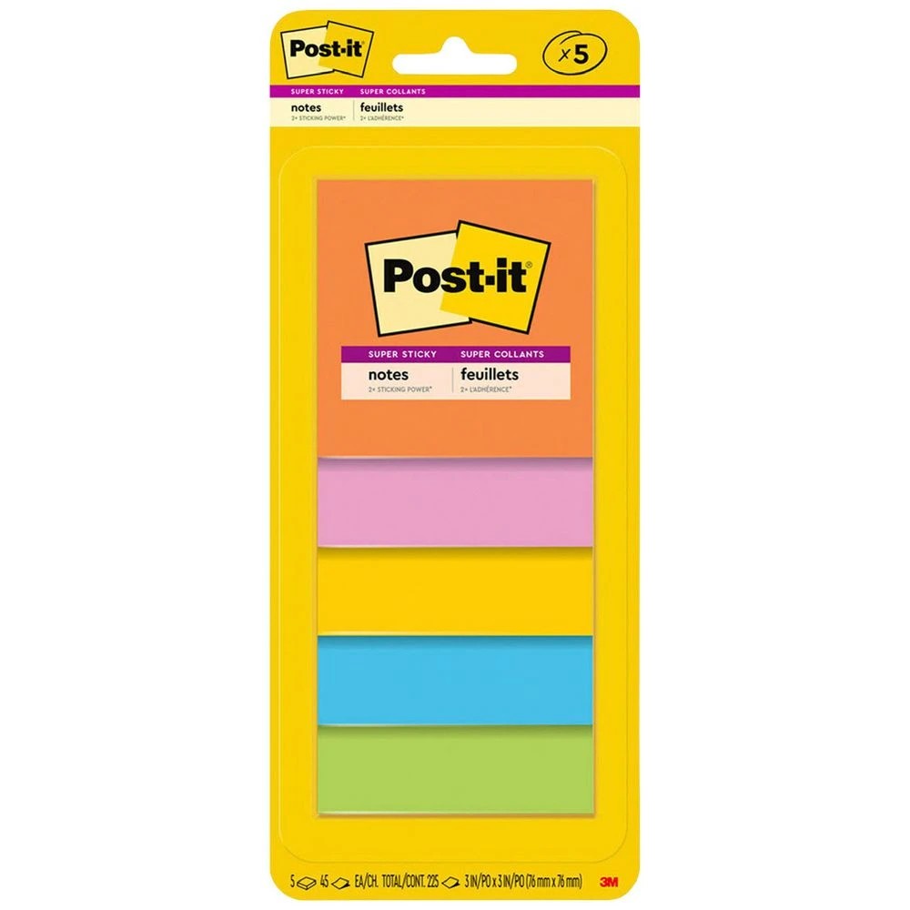1 Post-it Super Sticky Notes 76 x 76mm Energy Boost 5 Pack, 1 of 9