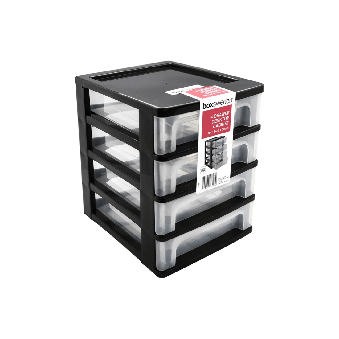 1 Boxsweden 4 Layer Desktop Drawer Cabinet 30x33cm Desk Storage
 - Black, 1 of 5