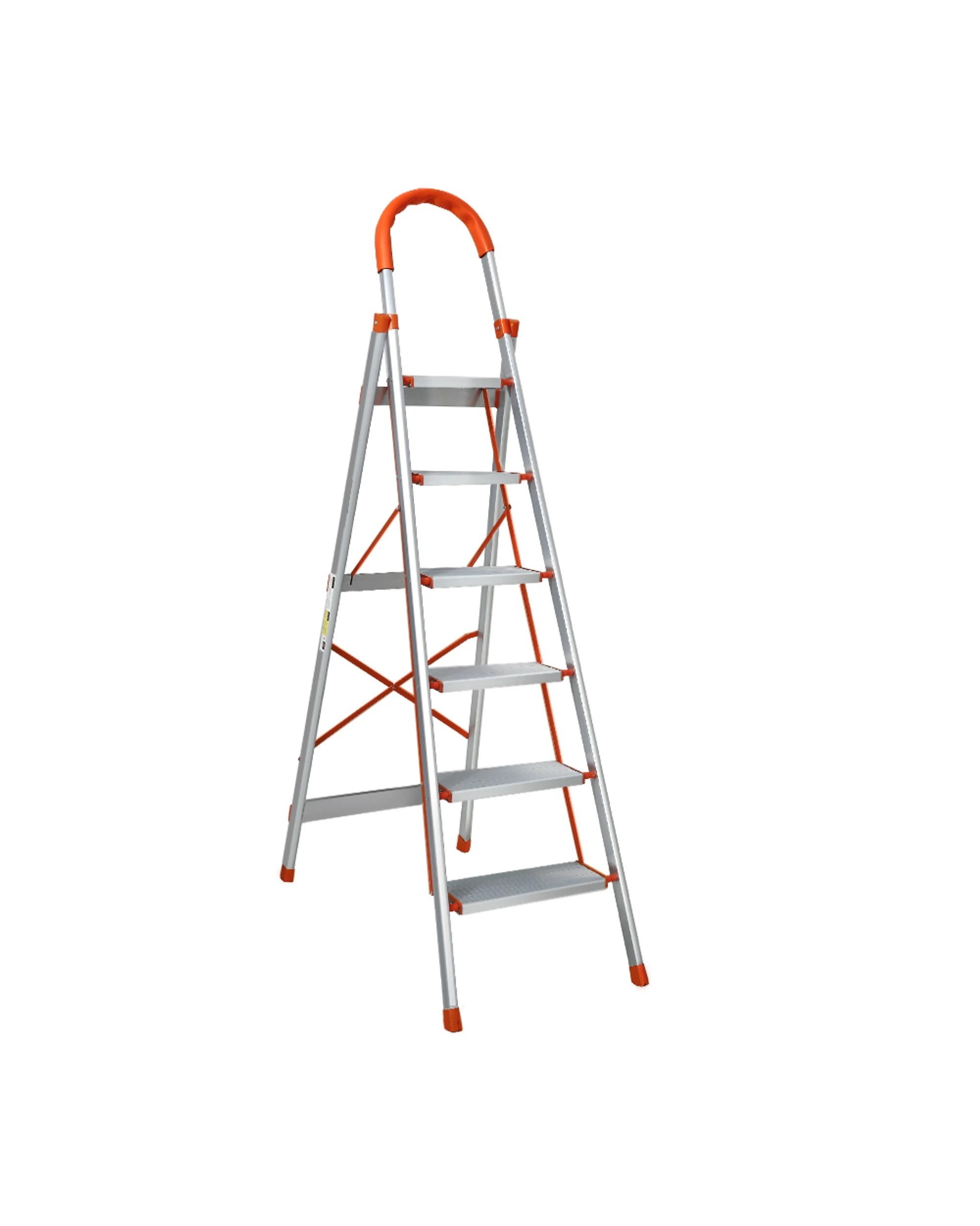 1 Giantz 6 Step Ladder Multi-Purpose Folding Aluminium Light Weight Platform - Silver, 1 of 5