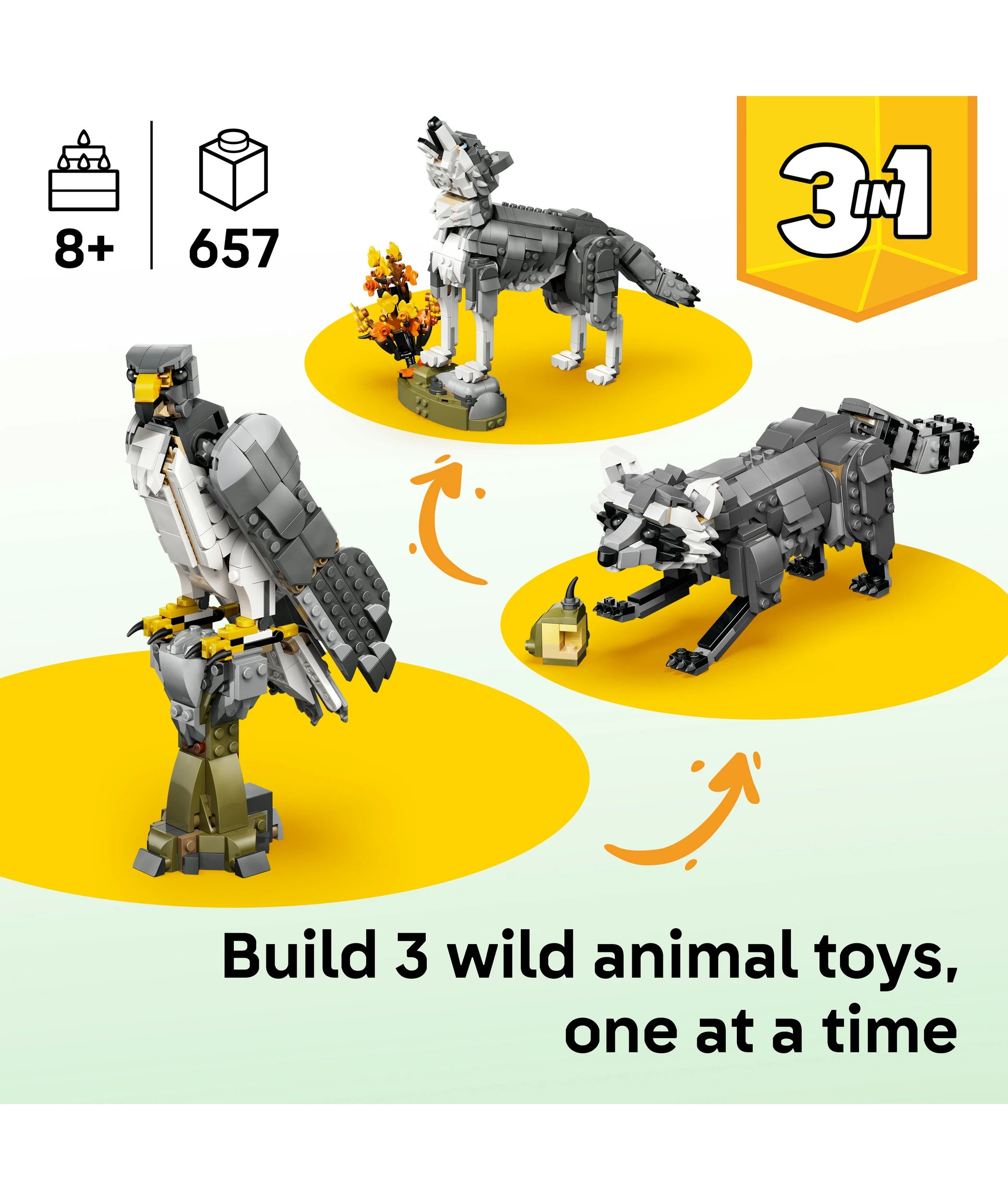 3 LEGO Creator Forest Animals: Grey Wolf 31393, 3 of 10