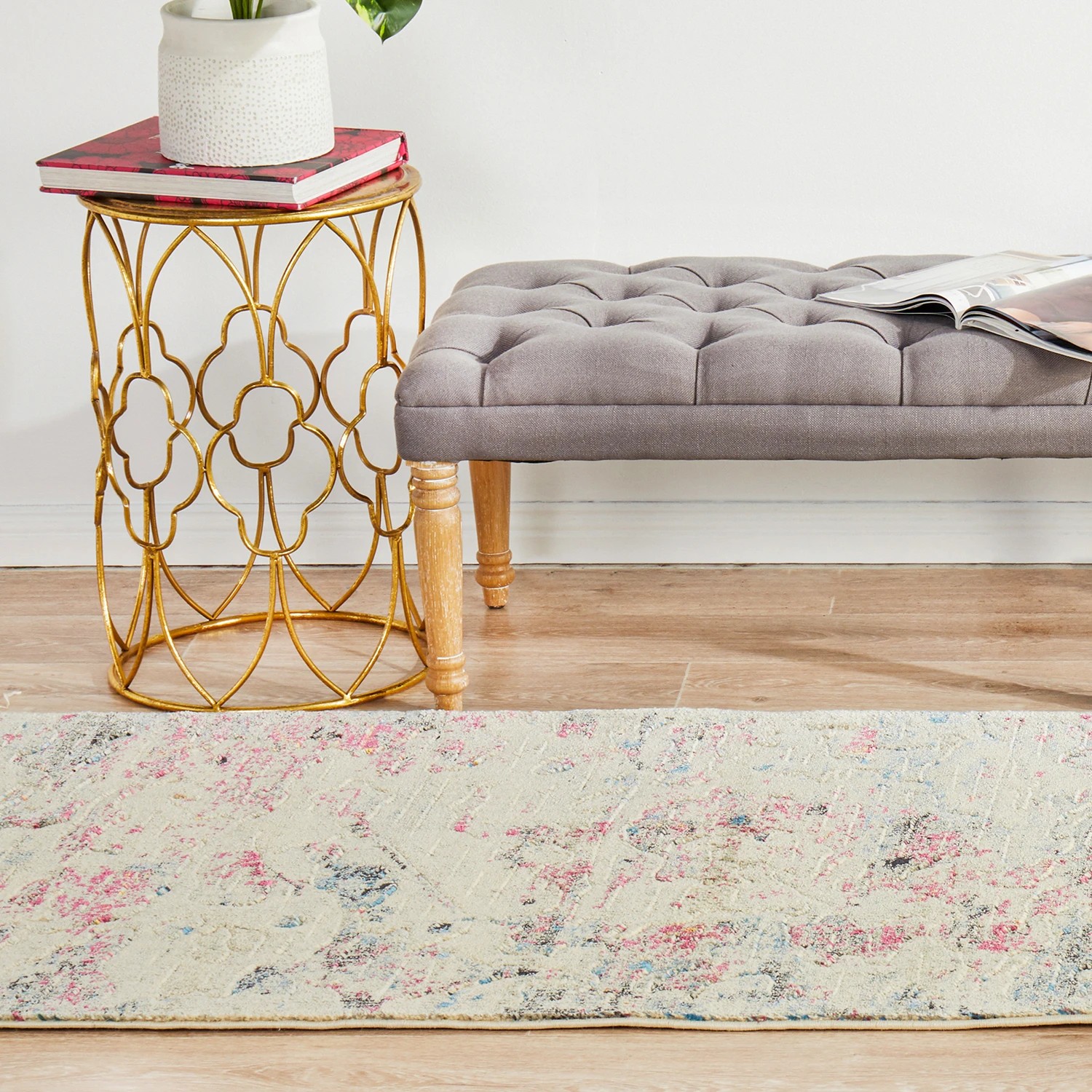 4 Common Ground Rugs Wonderland 400x80cm - Large Runner Power Loomed Pet Friendly Rug - Pink, 4 of 9