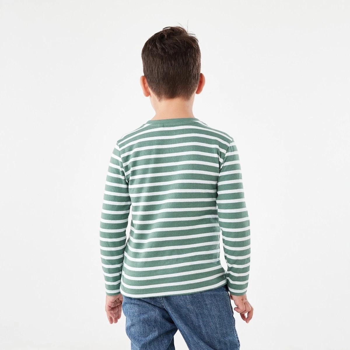 2 Double Cloth Stripe T-shirt Grn Stripe, 2 of 9