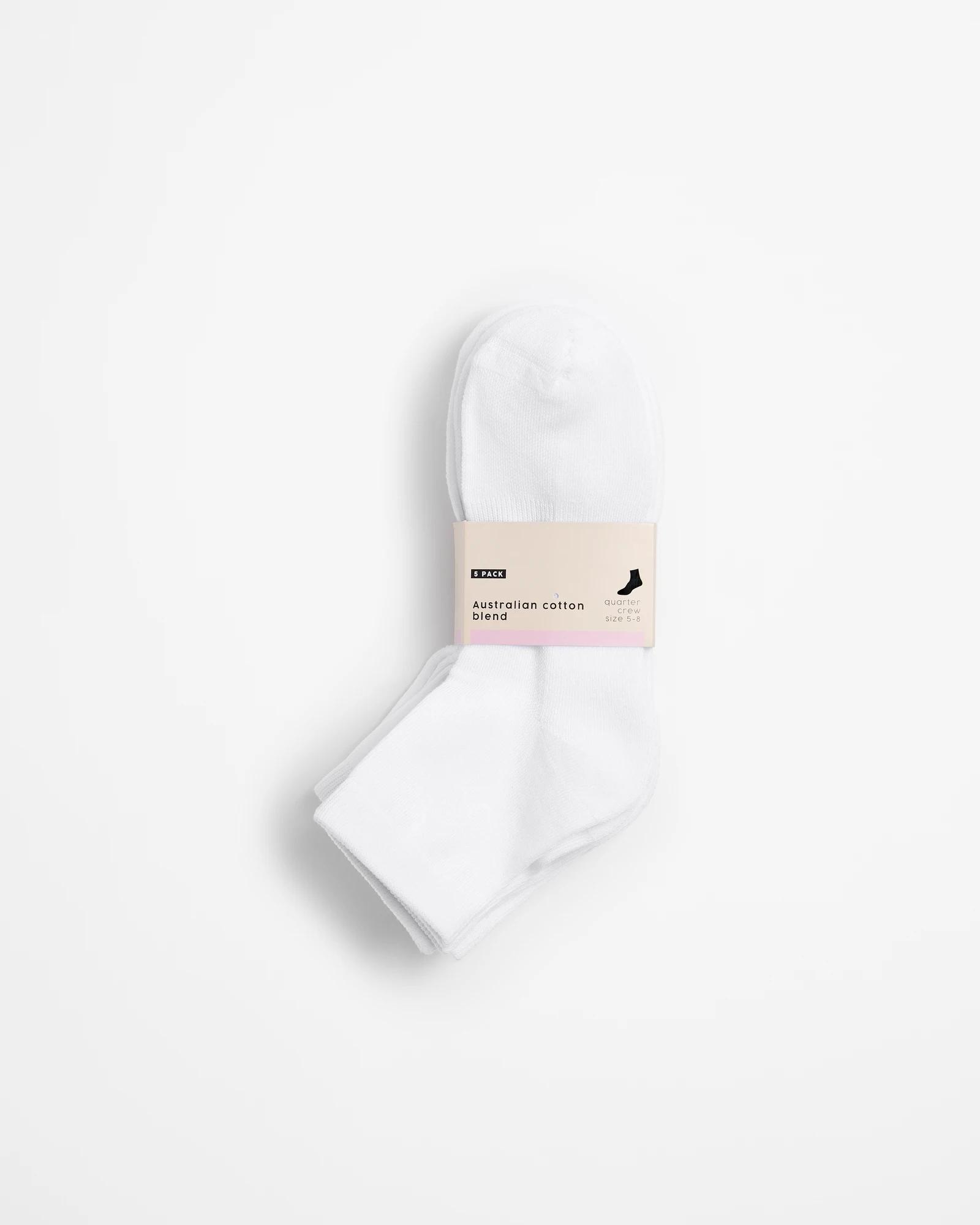 3 Target Australian Cotton Blend Quarter Crew Socks WHITE, 3 of 3