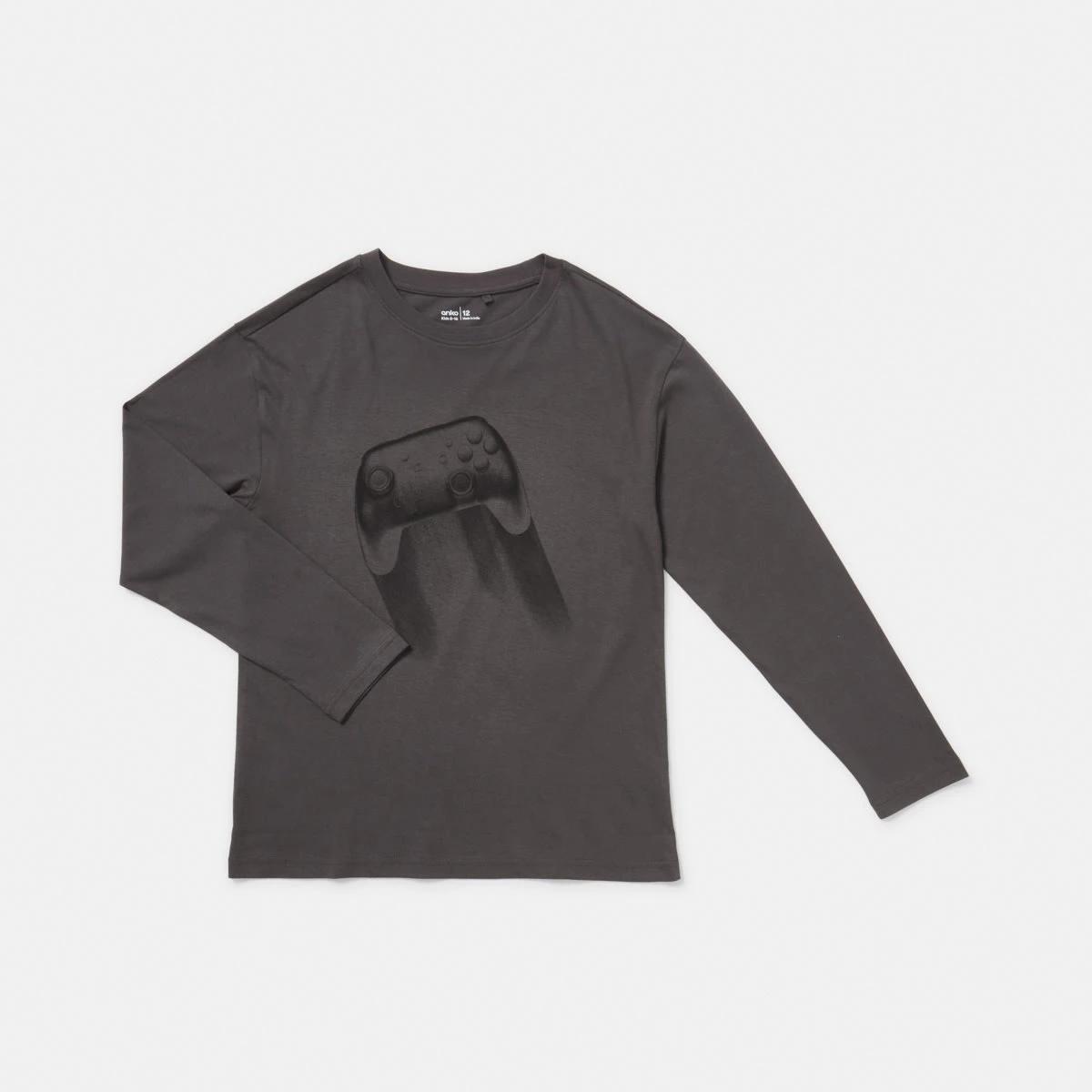 7 Long Sleeve Print T-shirt Gry Gamebl, 7 of 8