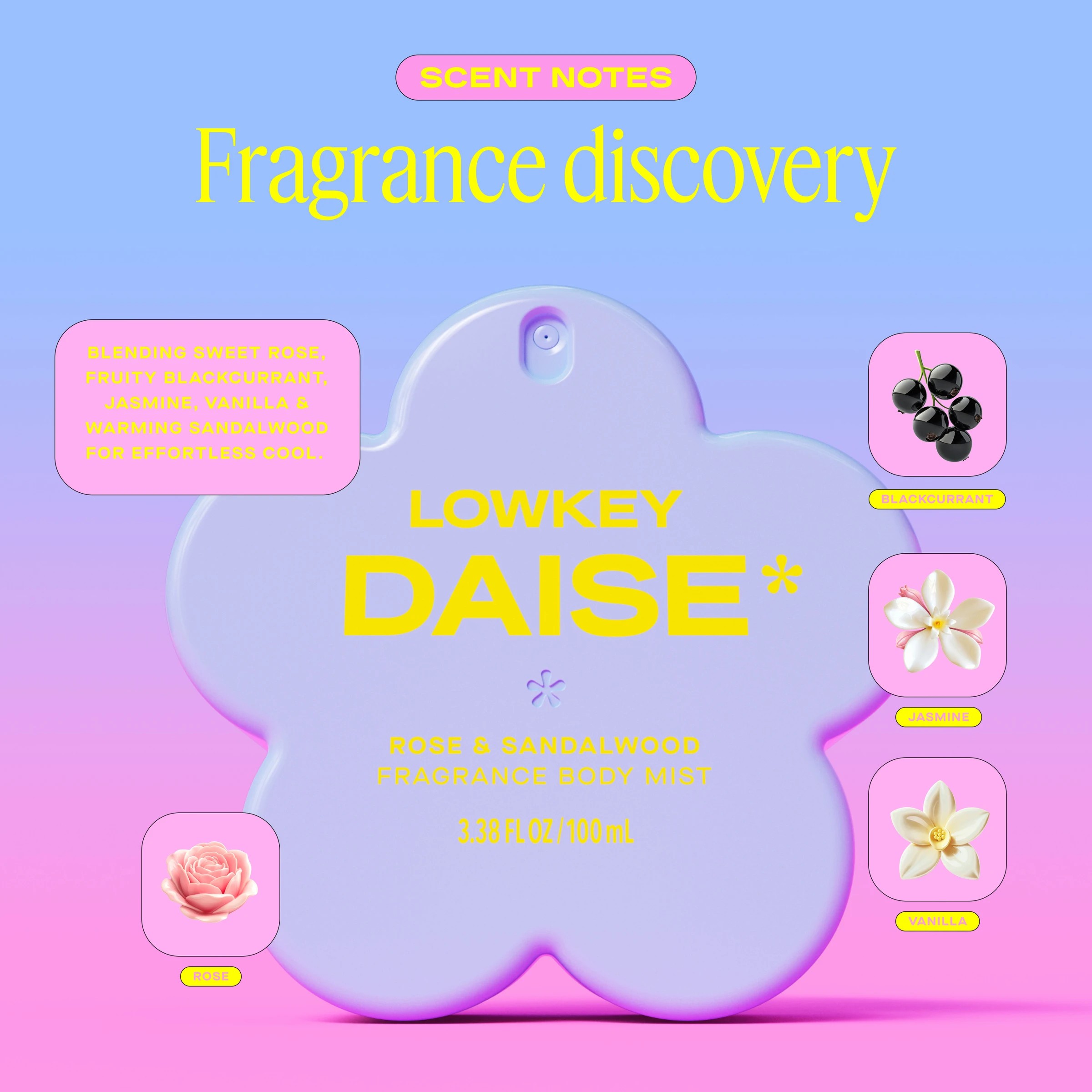 6 Daise Lowkey Fragrance Body Mist 100ml - Rose & Sandalwood, 6 of 9