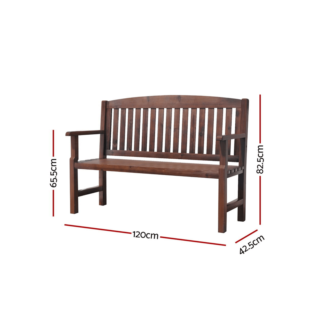 2 Gardeon Outdoor Garden Bench Wooden 2 Seater Lounge Chair Patio Furniture
 - brown, 2 of 6