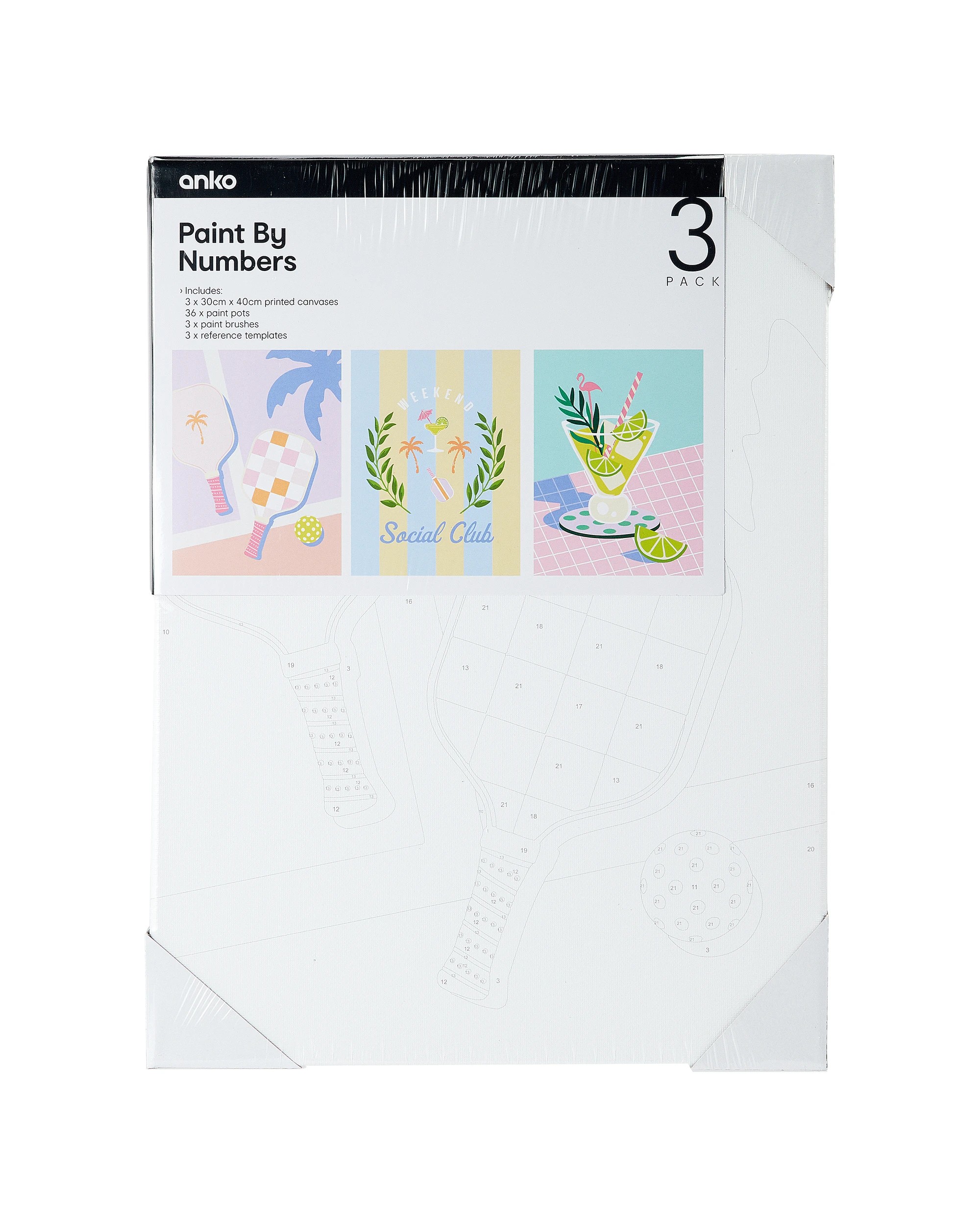 1 3 Pack Paint by Numbers - Leisure Club, 1 of 3