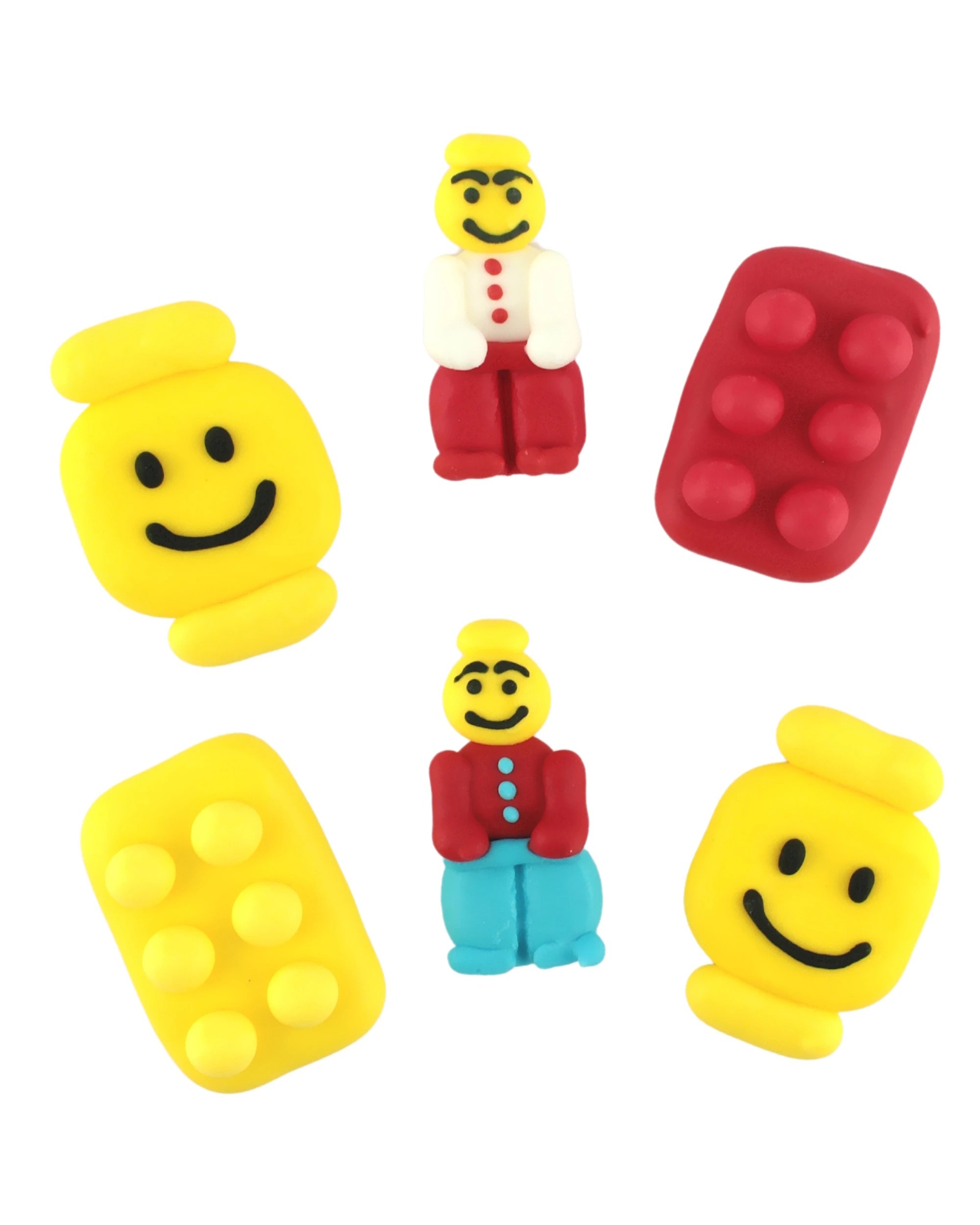 1 Partyrama Lego Edible Sugar Cupcake Decorations Pack of 6, 1 of 3