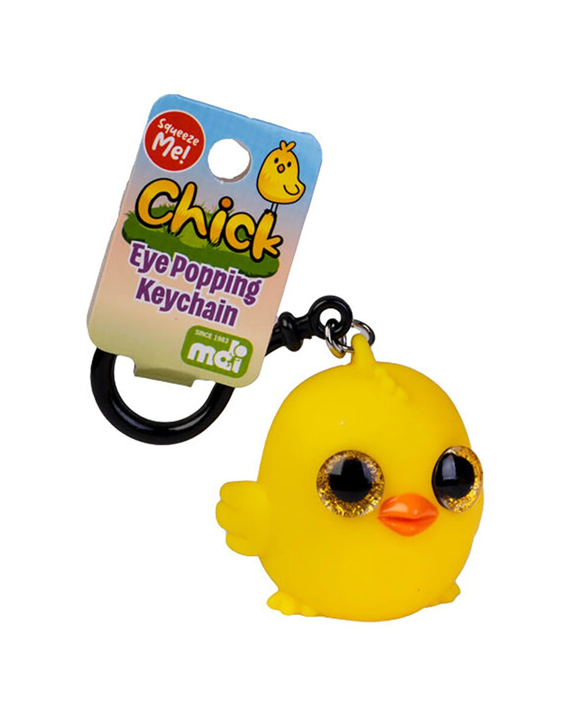 2 MDI Eye Popping Keychain Chick Squeeze Fidget Toy 5.4x5.2cm - Yellow, 2 of 3