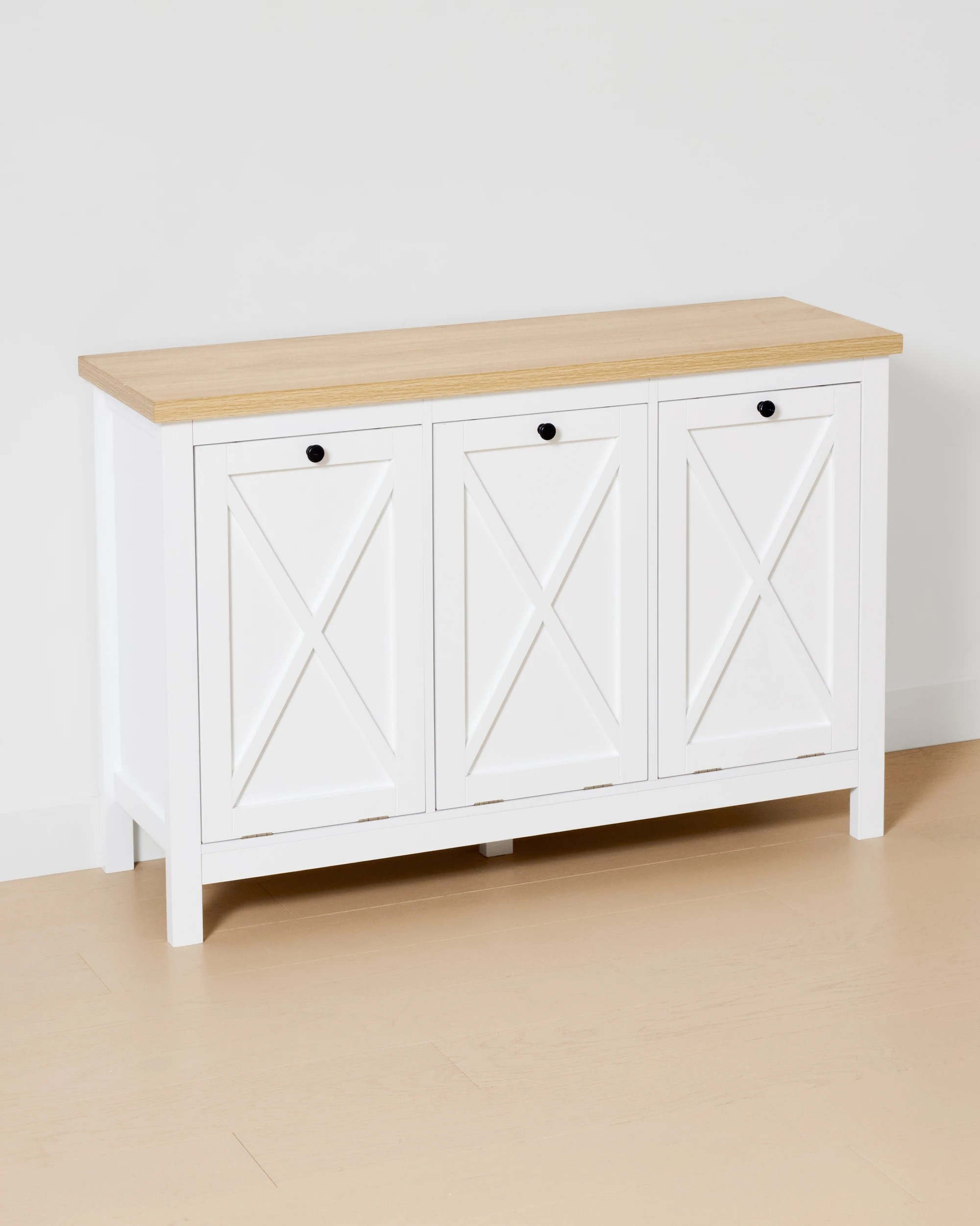 2 Camille 3 Section Laundry Hamper - White, 2 of 7