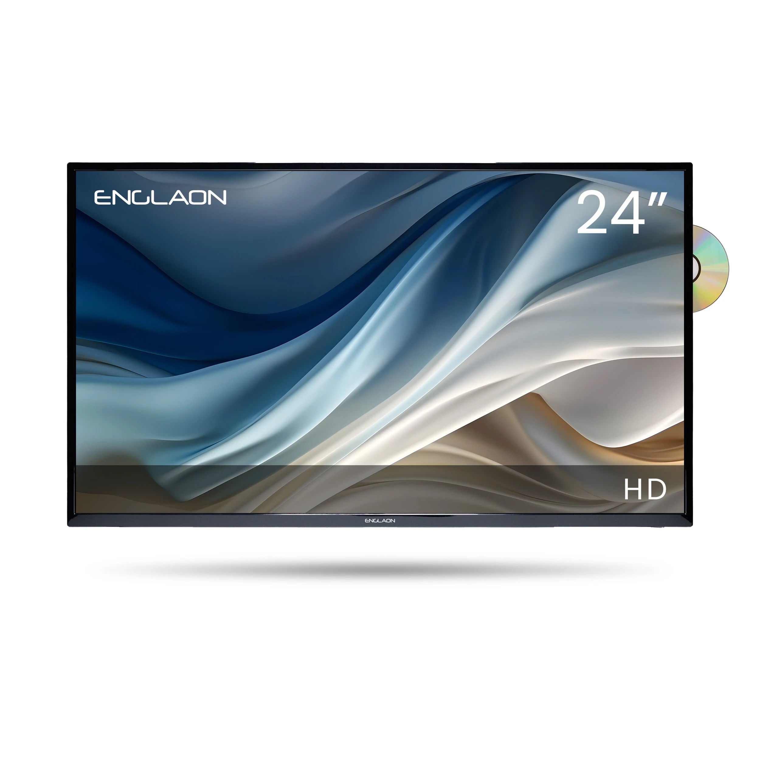 1 ENGLAON 24″ HD LED 12V TV with Built-in DVD player - Black, 1 of 10