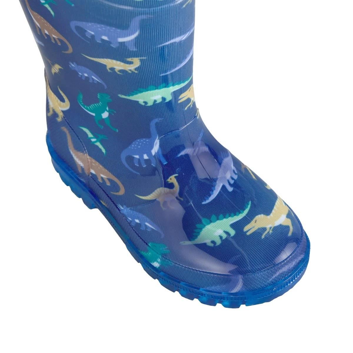 4 Junior Light Up Rainboots Blue, 4 of 6