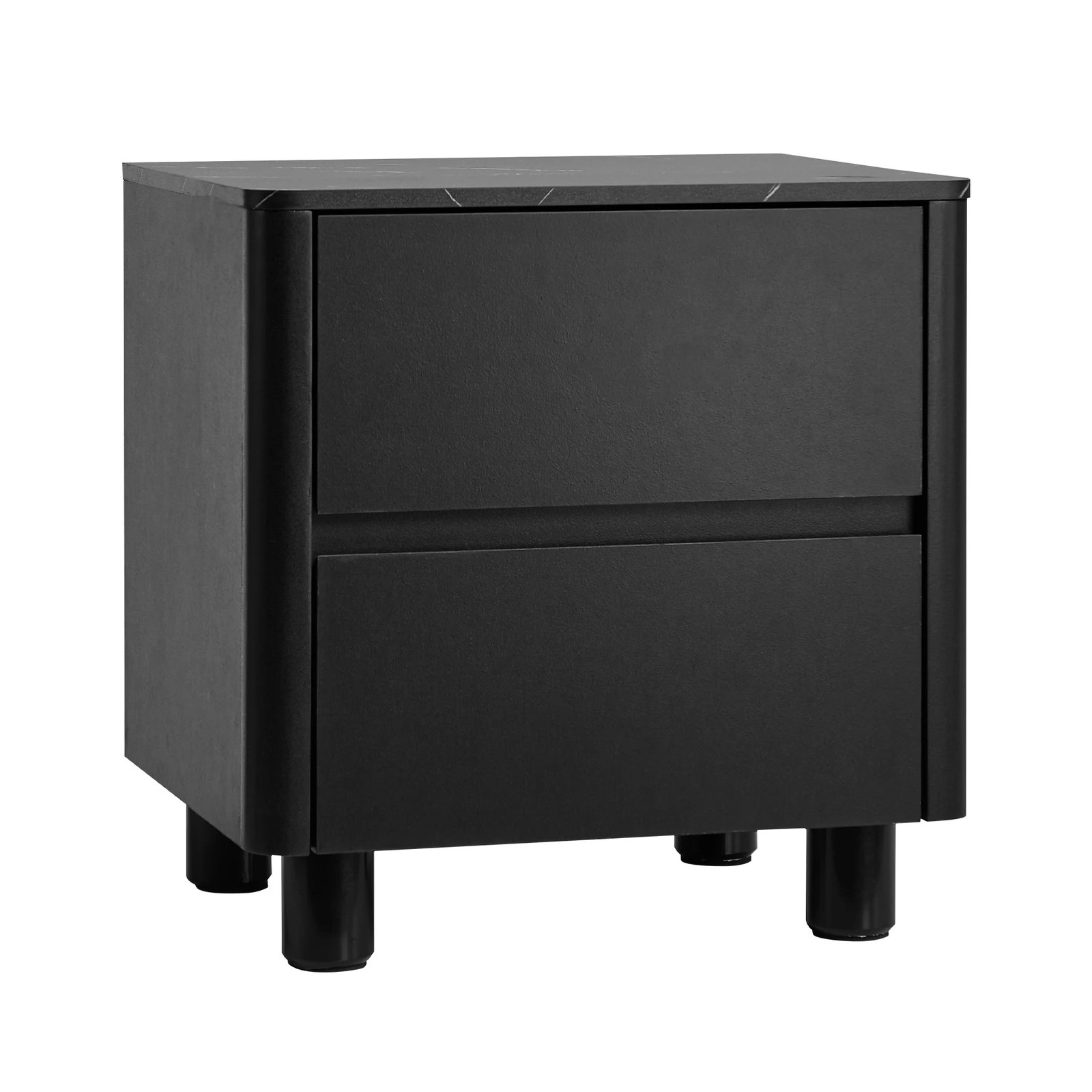 6 Oikiture 2x Bedside Table 2 Drawers Storage Cabinet Nightstand Side Table - Black, 6 of 9