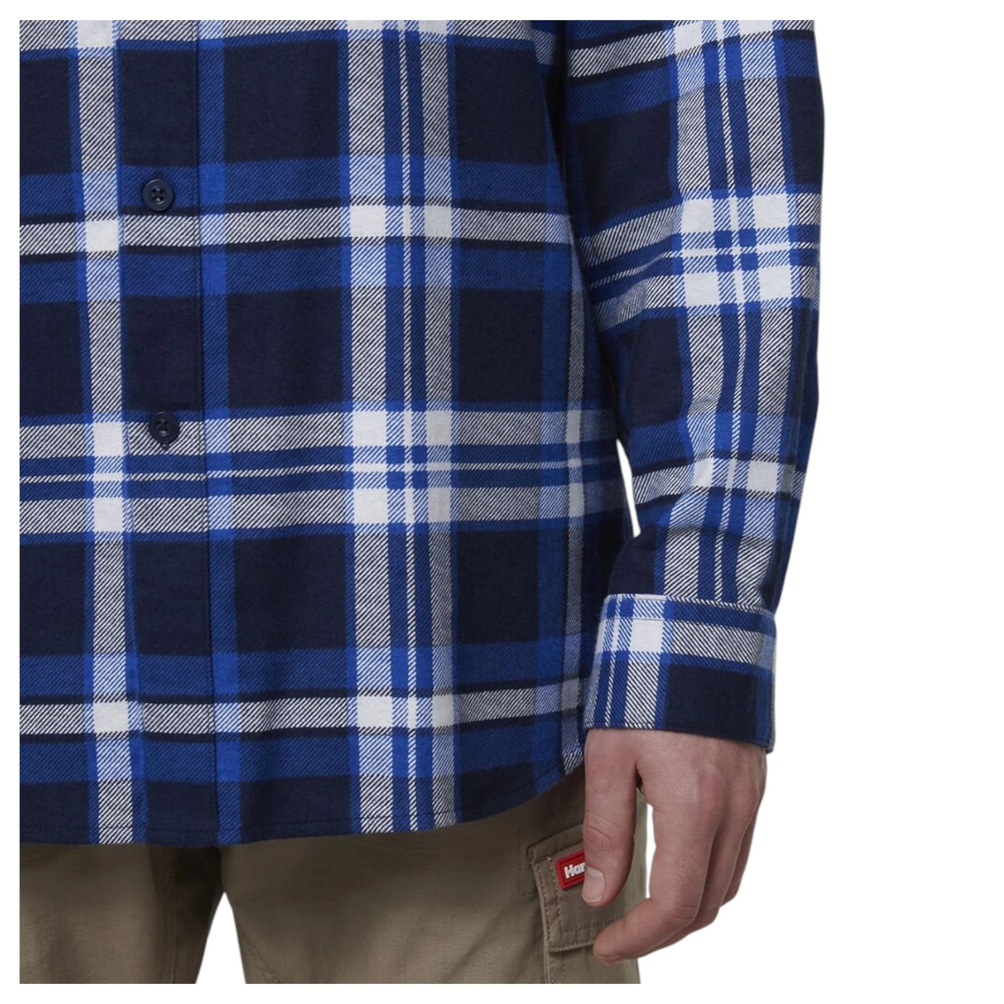 8 Hard Yakka Mens Long Sleeve Check Flannel Shirt Blue Check, 8 of 8