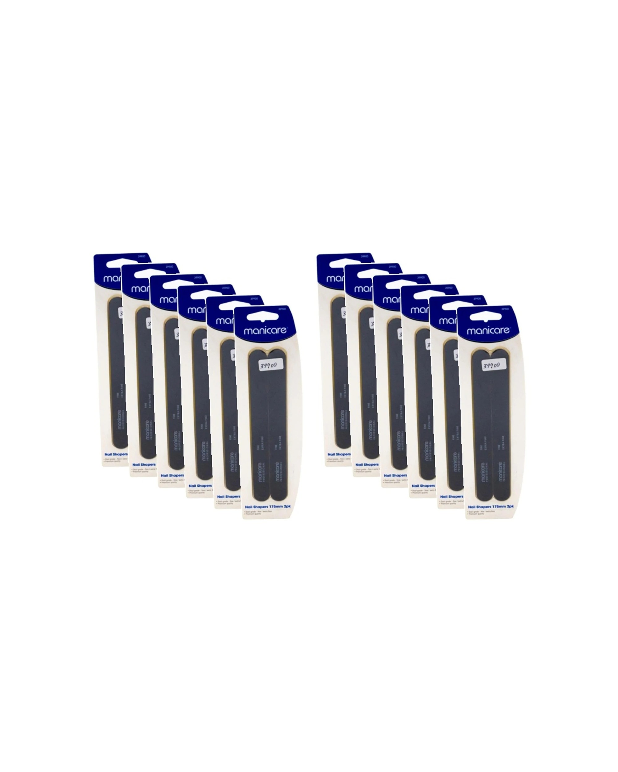 1 Manicare 12x 2pc Nail Shapers Fine Extra Professional Quality Product 175mm - Silver, 1 of 3