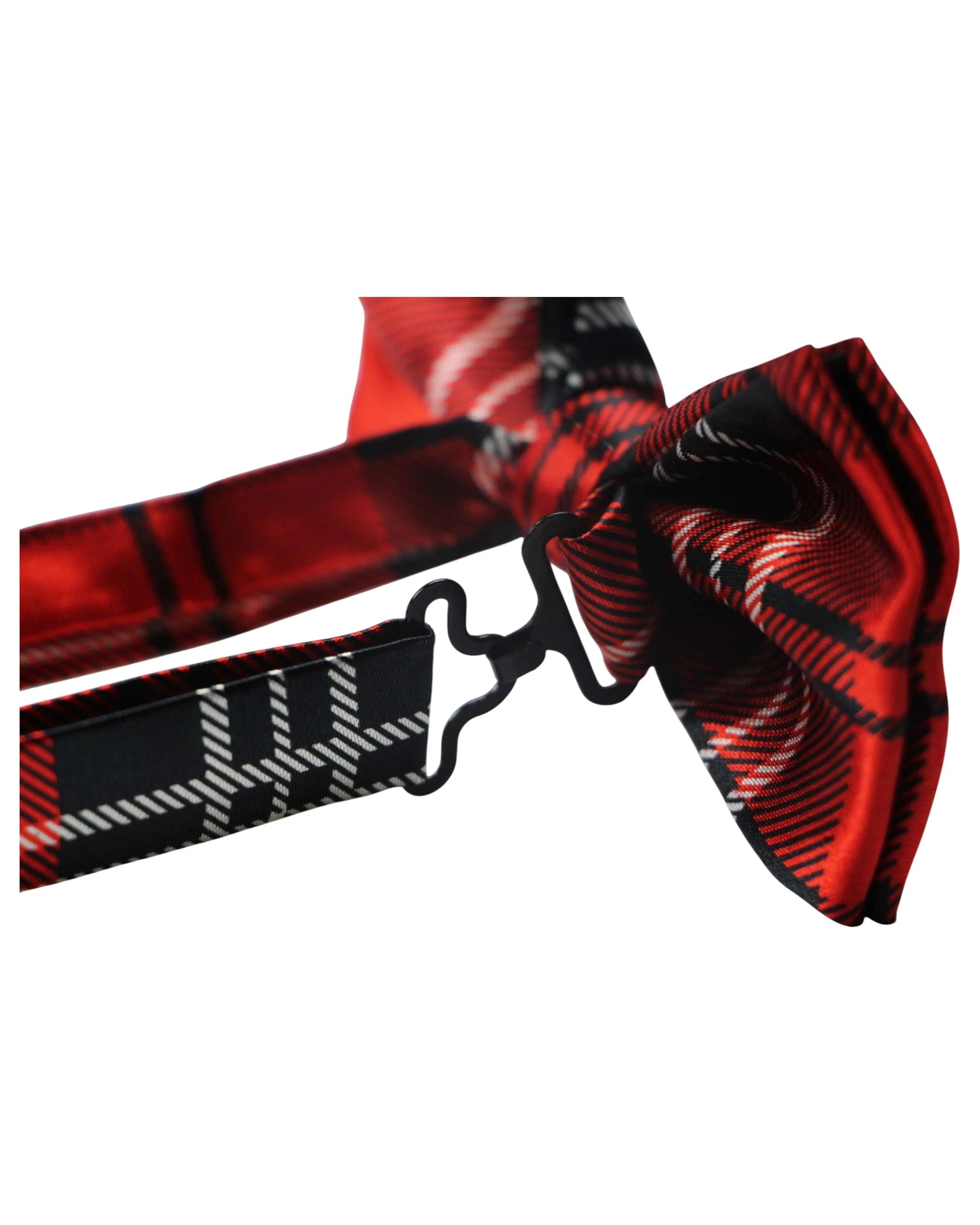 2 Zasel Mens Red And Black Plaid Patterned Bow Tie - Multi, 2 of 5
