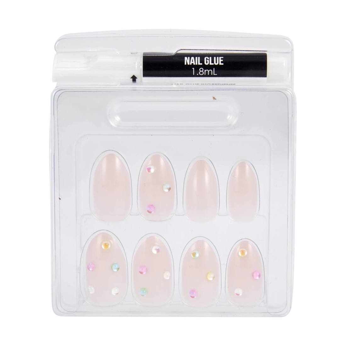 3 OXX Cosmetics 24 Pack Artificial Nails with Adhesive - Almond Shape, Mermaid Gems, 3 of 5