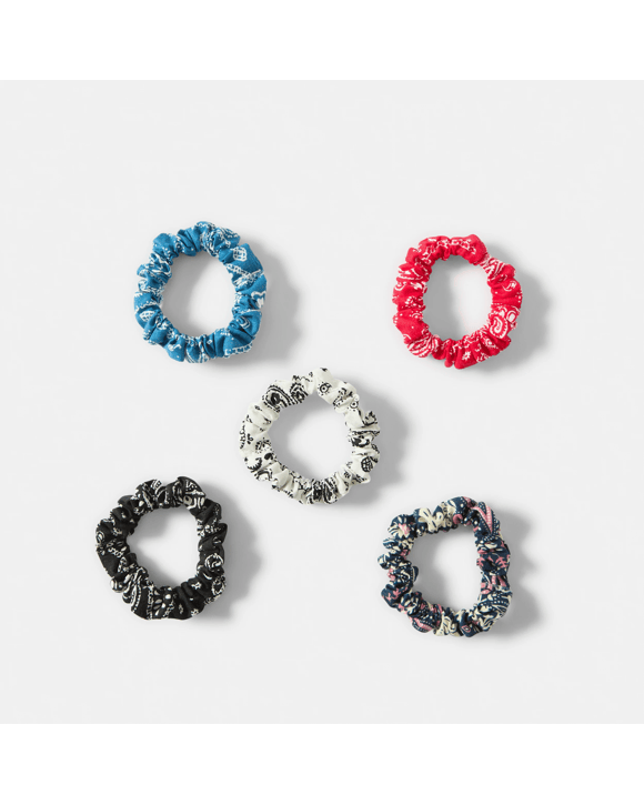 5 Pack Bandana Print Mini Hair Scrunchies