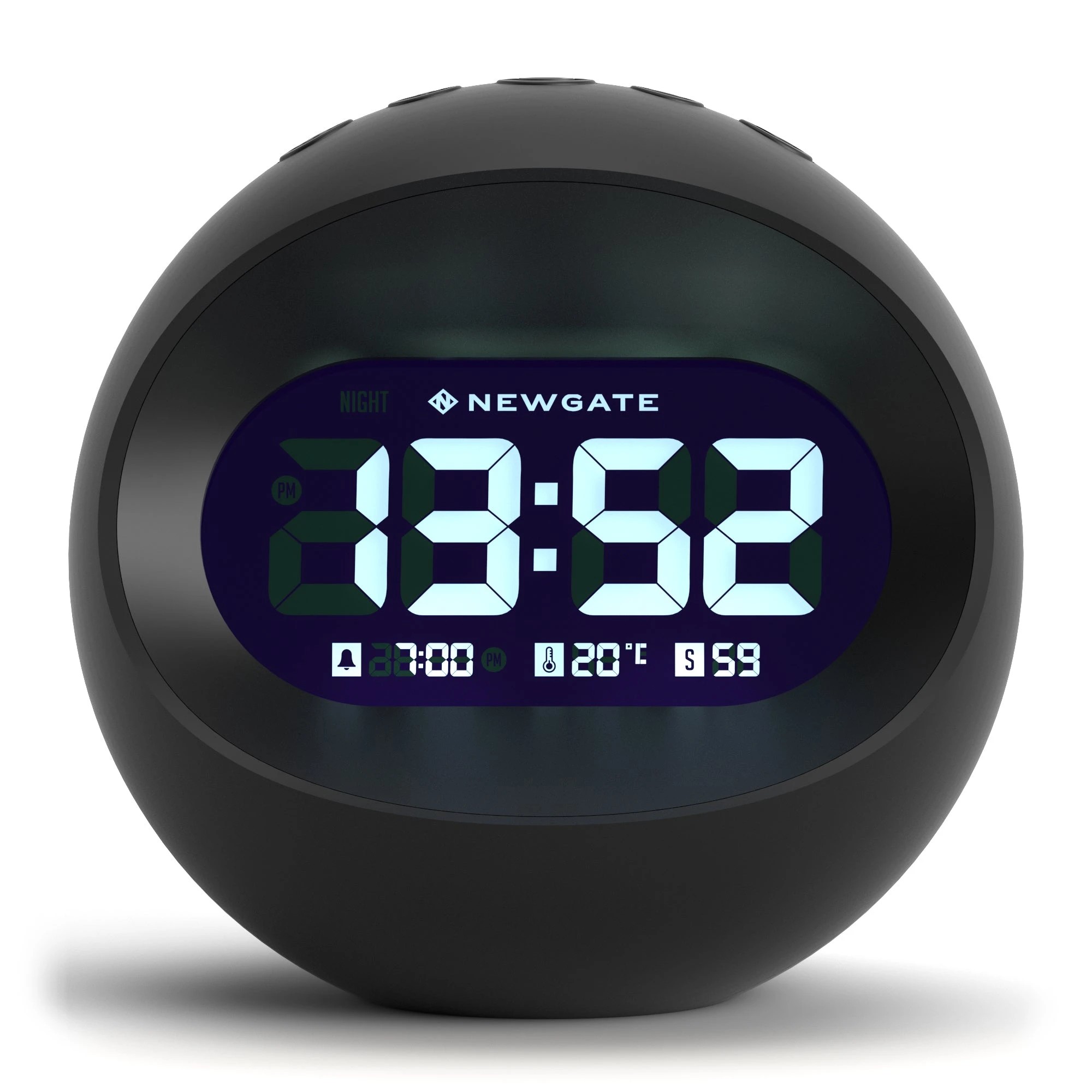 1 Newgate Centre Of The Earth Lcd Alarm Clock Black - Black, 1 of 3